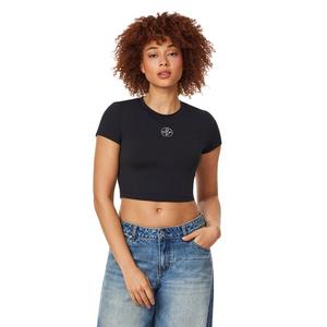 L/AB c/o Off-White Women's Fitted Baby Tee - Black - BLACK
