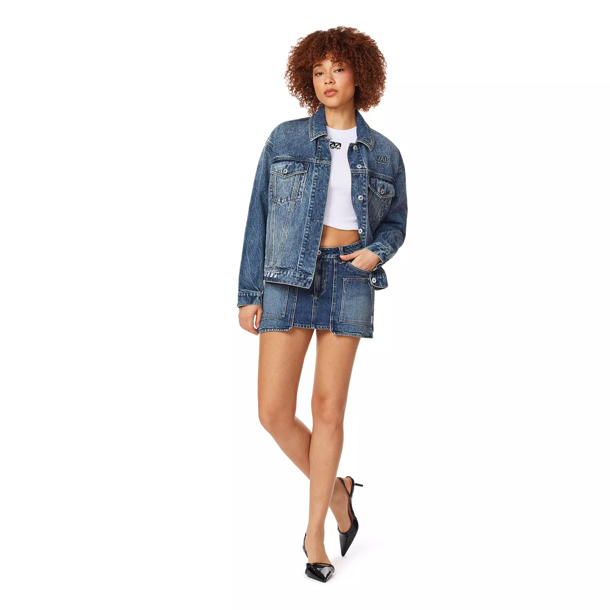 L/AB c/o Off-White Women's Relaxed Denim Jacket - DENIM