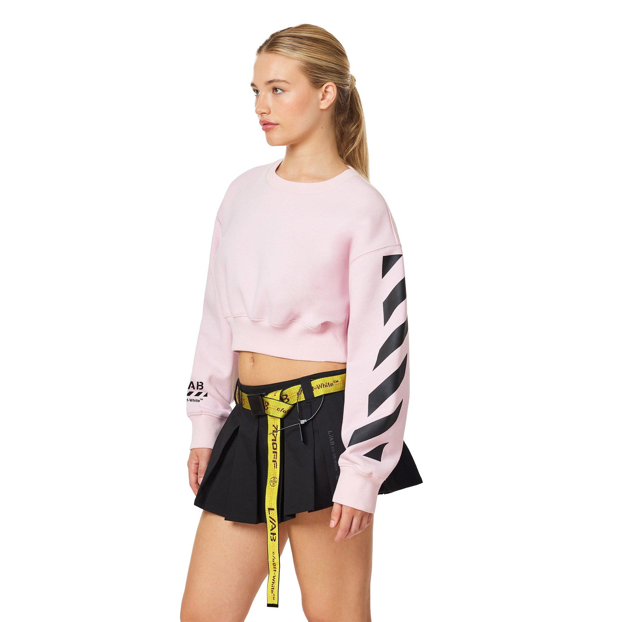 L/AB c/o Off-White Women's Logo Cropped Crew - Pink - PINK