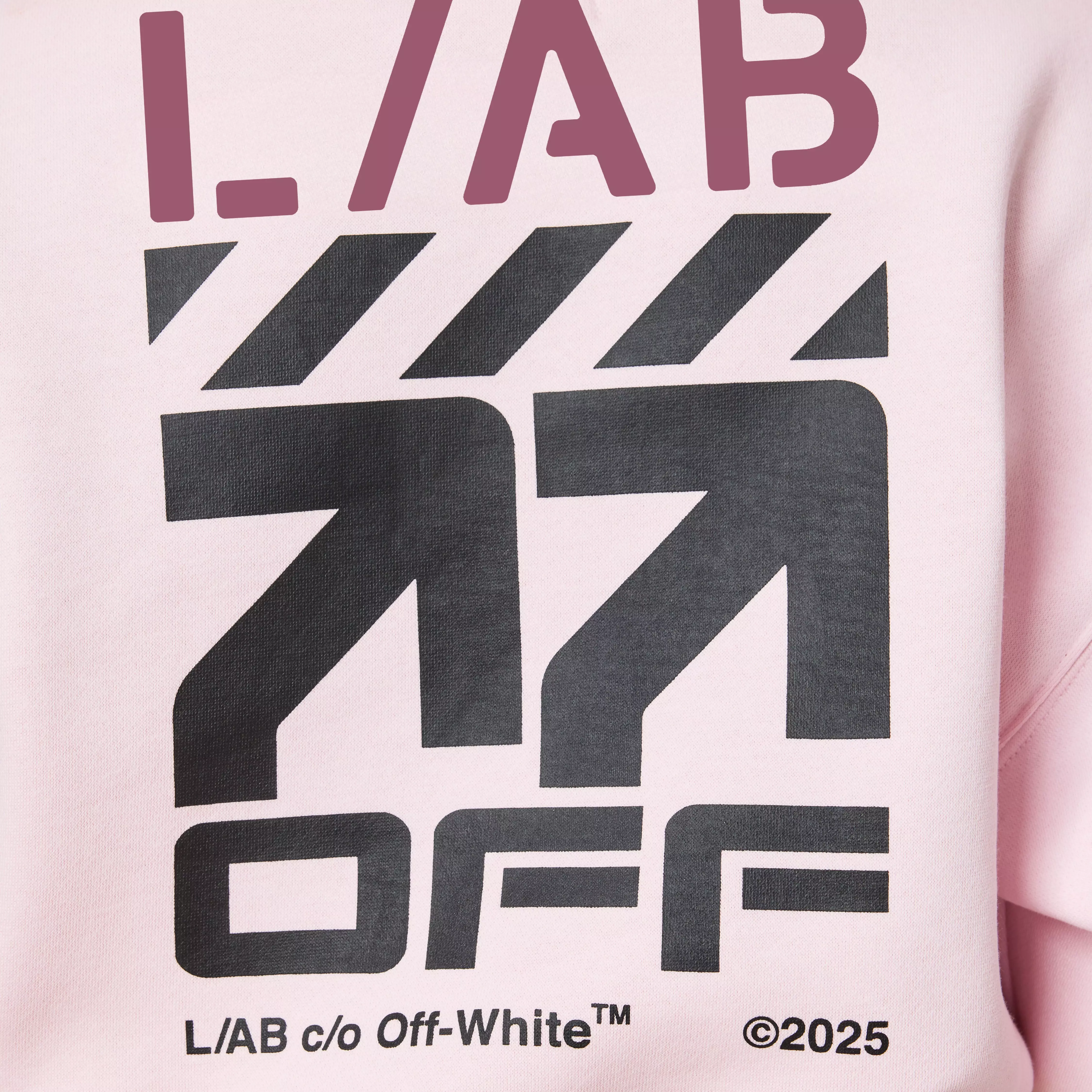 L/AB c/o Off-White Women's Logo Cropped Crew - Pink - PINK