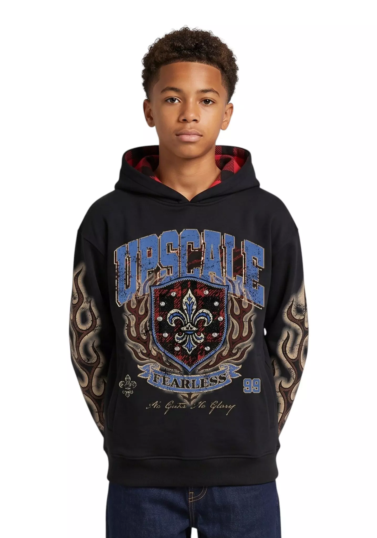 HO26 MULTI ACID WASH HOODIE - BLACK