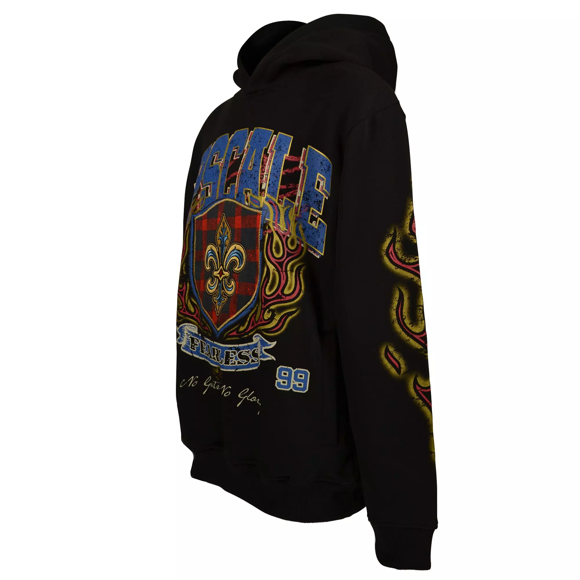 HO26 MULTI ACID WASH HOODIE - BLACK