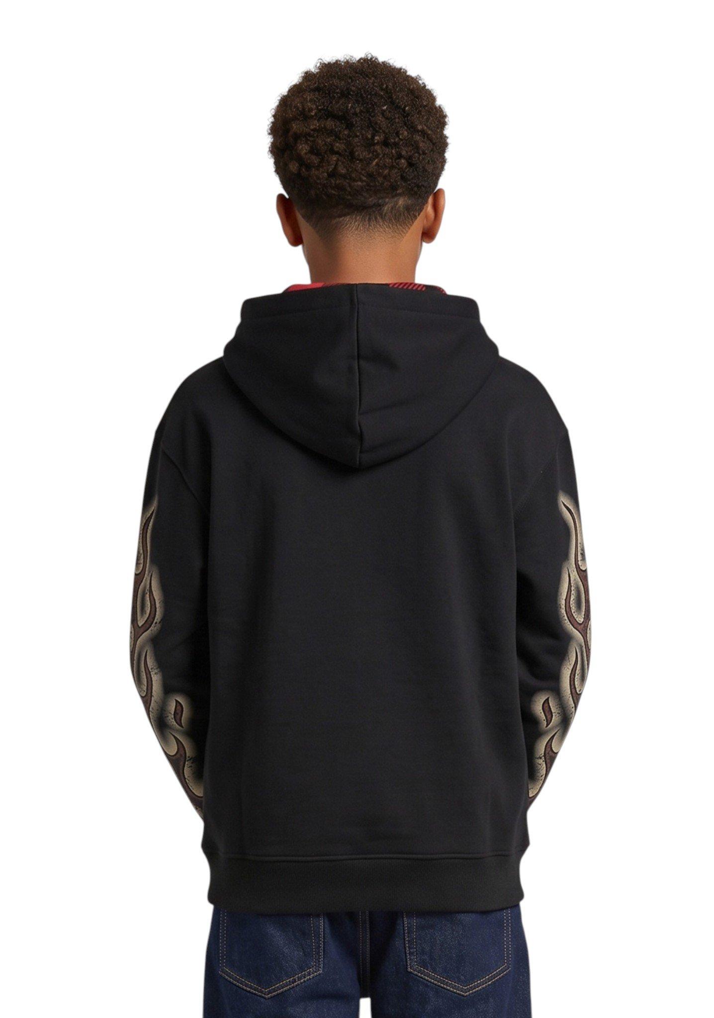 HO26 MULTI ACID WASH HOODIE - BLACK