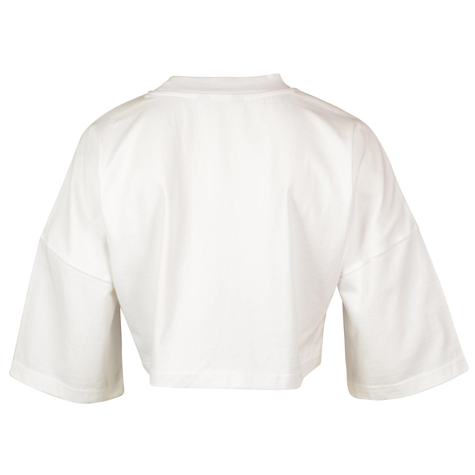 FA26 PLAY DROP SHOULDER CROP TEE - WHITE/BLACK
