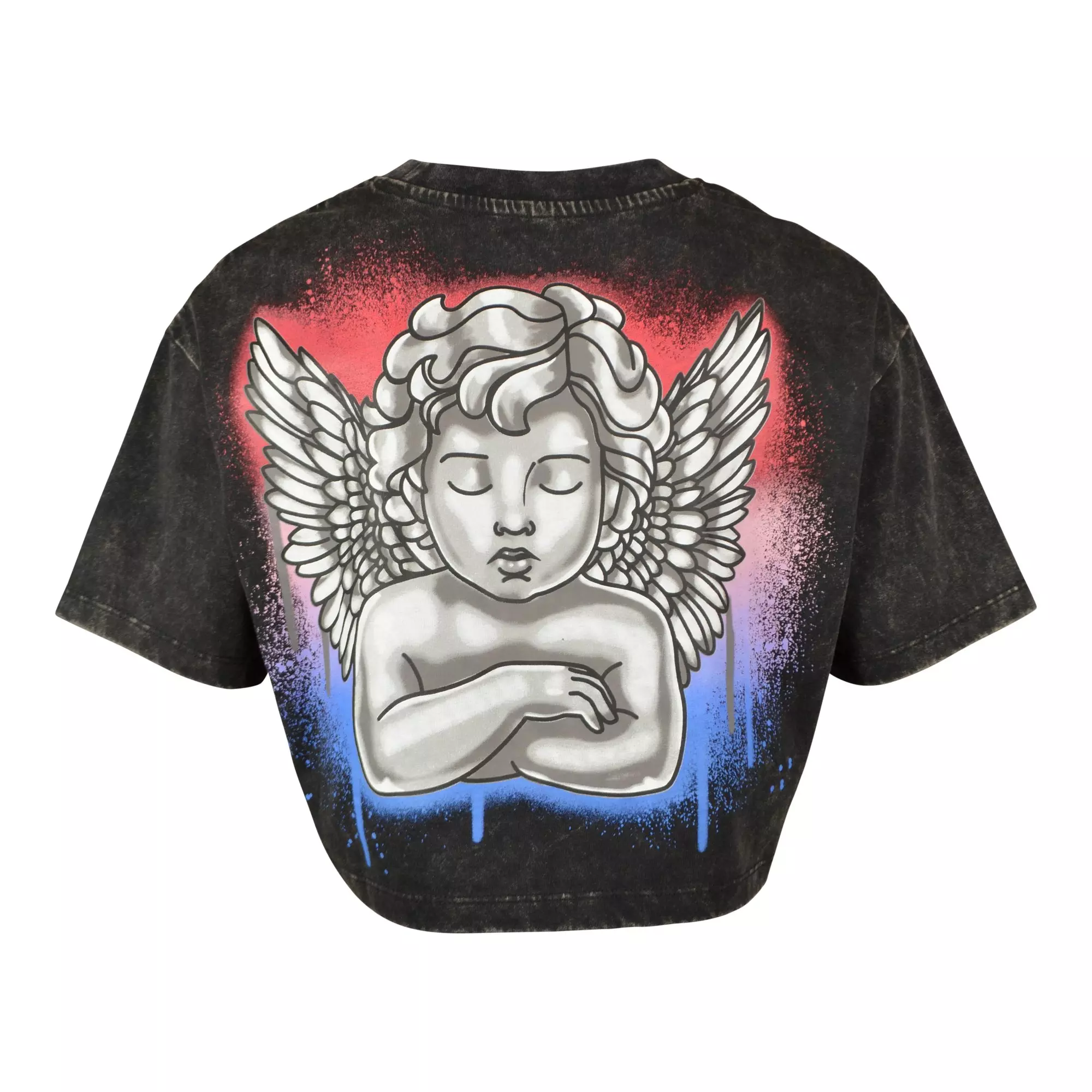 FA26 PLAY SPRAY PAINT ANGEL TEE - BLACK/RED/BLUE