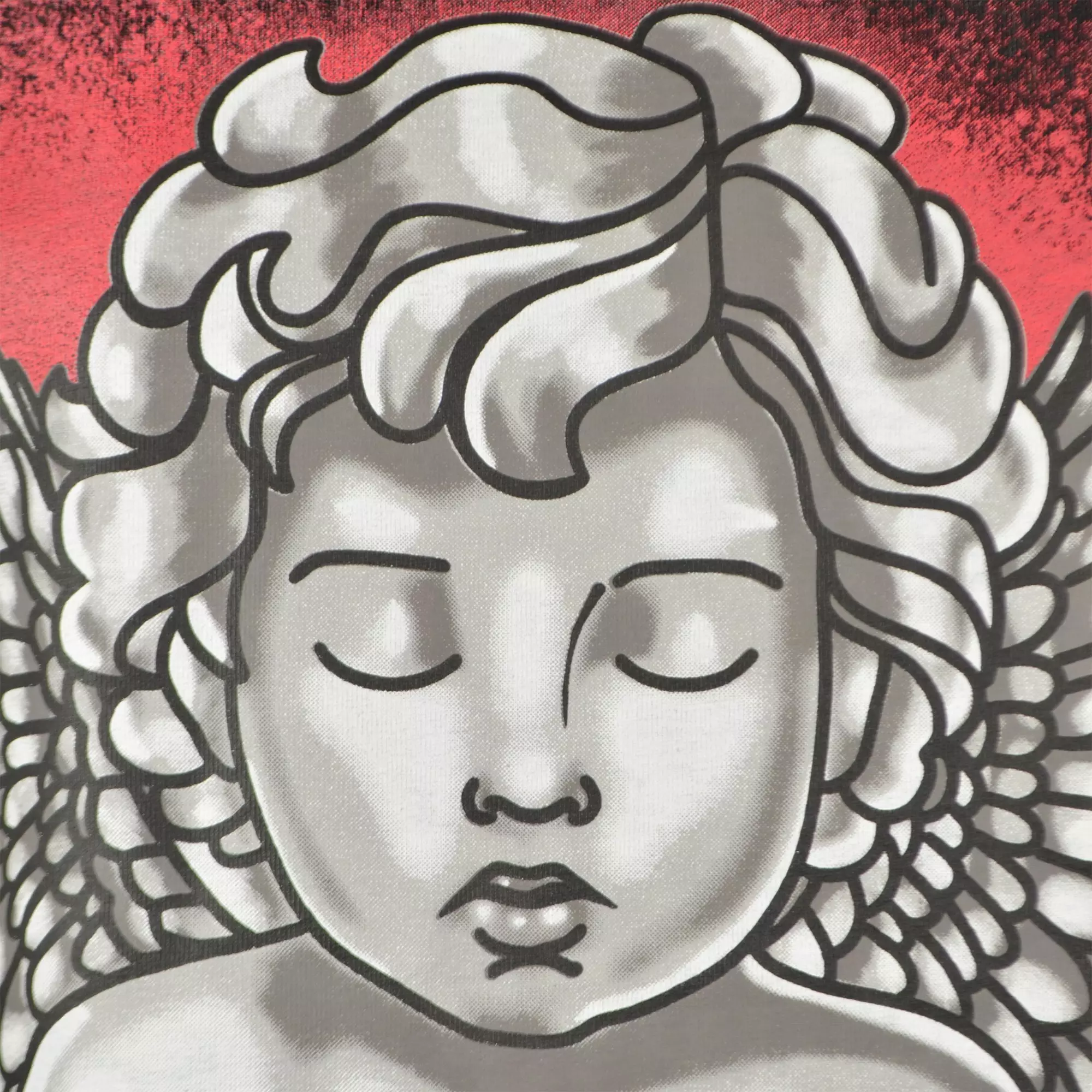 FA26 PLAY SPRAY PAINT ANGEL TEE - BLACK/RED/BLUE