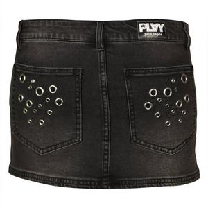 FA26 PLAY GROMET DENIM SKIRT - BLACK WASH DENIM