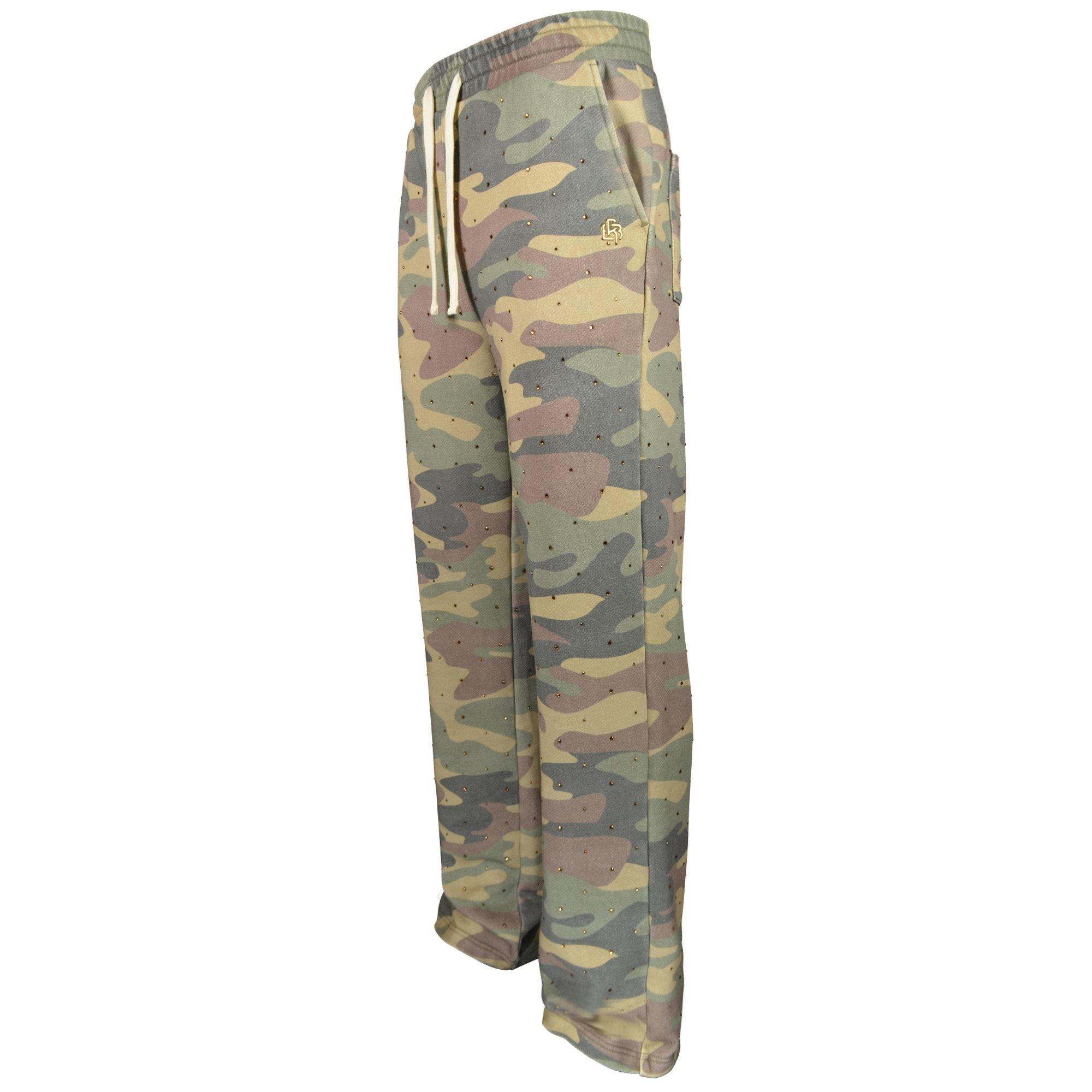 WASHED RHINESTONE STACKED PNT CAMO - CAMOUFLAGE