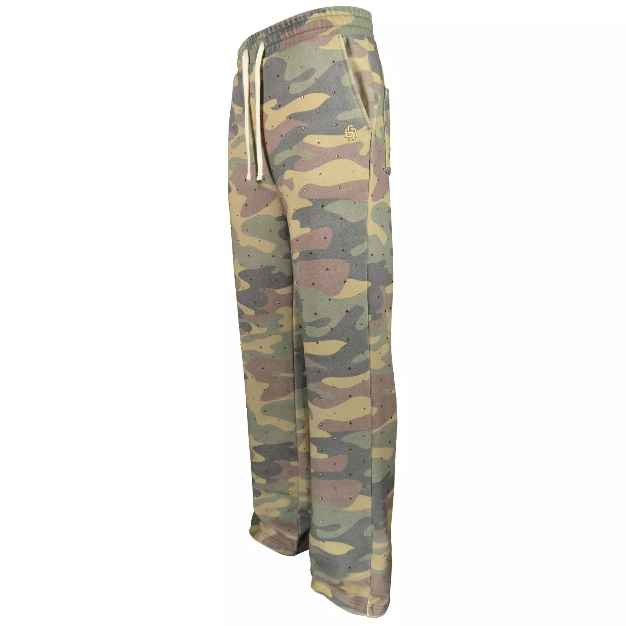 WASHED RHINESTONE STACKED PNT CAMO - CAMOUFLAGE