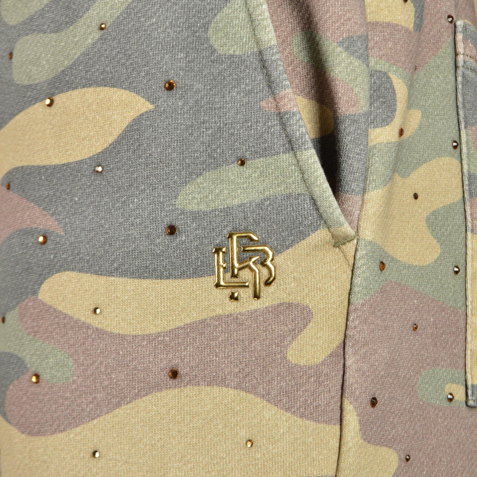 WASHED RHINESTONE STACKED PNT CAMO - CAMOUFLAGE