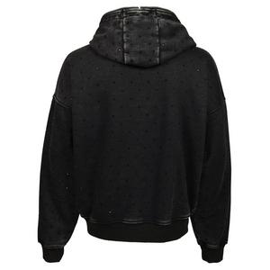 WASHED RHINESTONE HOOD BLACK - BLACK