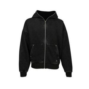WASHED RHINESTONE HOOD BLACK - BLACK