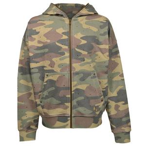 WASHED RHINESTONE HOOD CAMO - CAMOUFLAGE