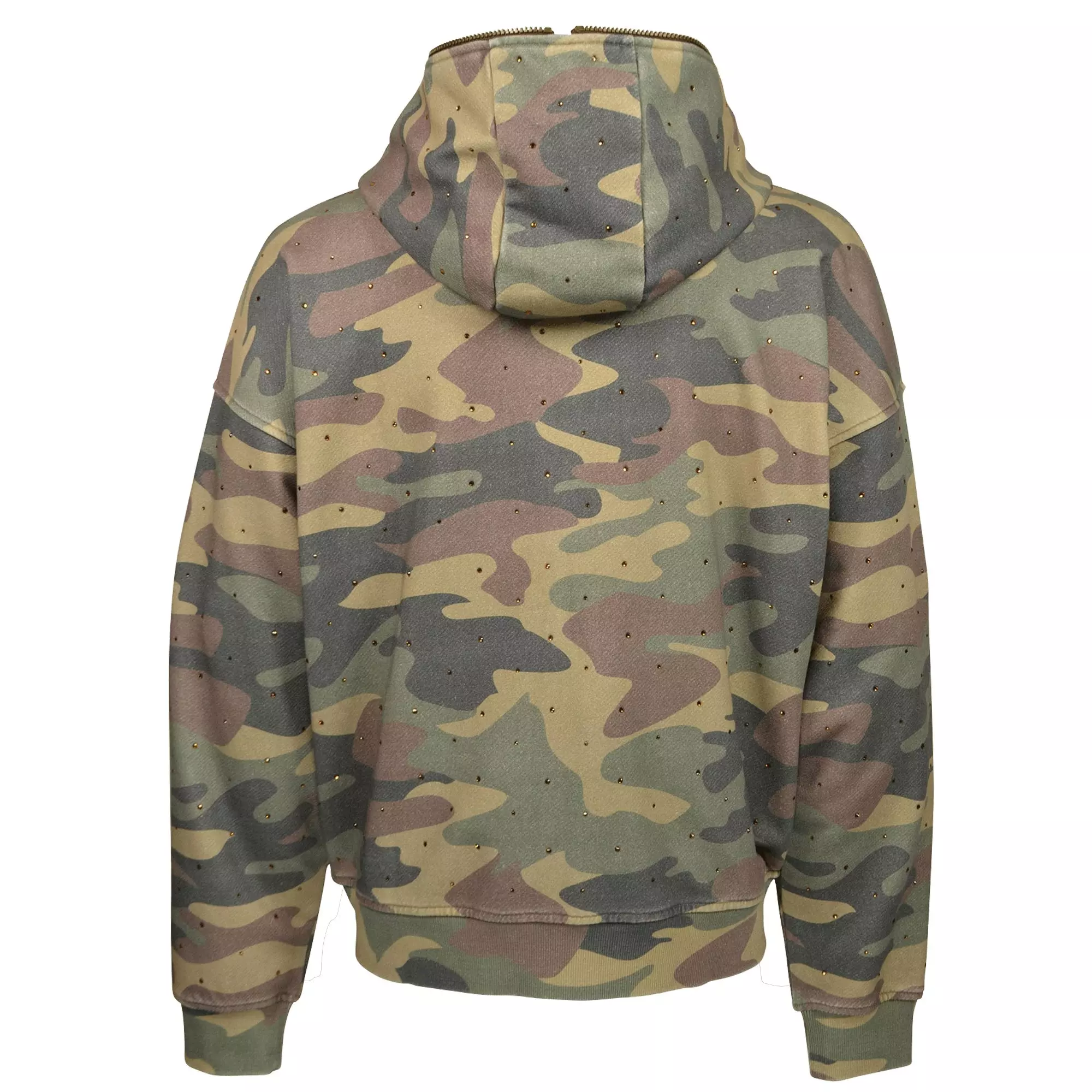 WASHED RHINESTONE HOOD CAMO - CAMOUFLAGE