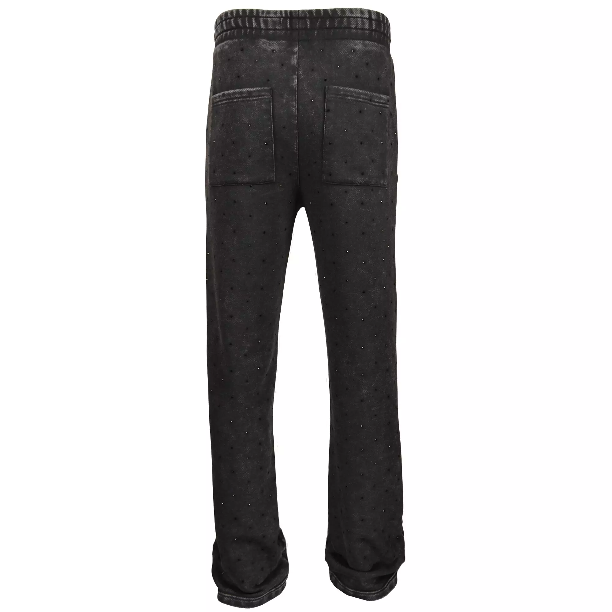 WASHED RHINESTONE STACKED PNT BLACK - BLACK