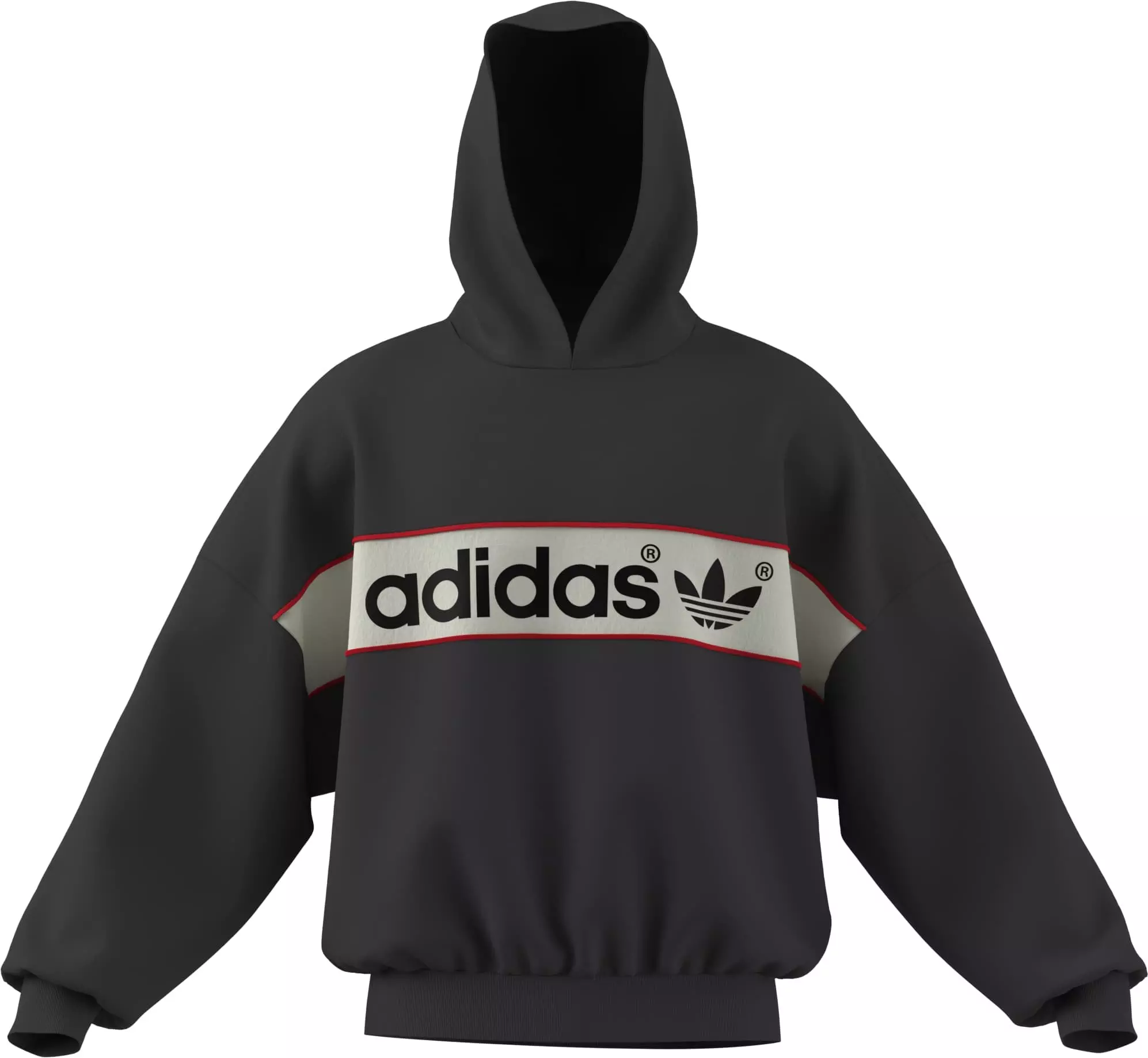 adidas Men's Blocked Signature Hoodie - Black - BLACK