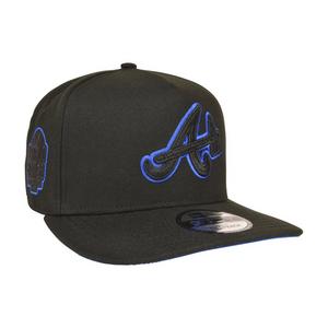 New Era Atlanta Braves 9FIFTY A-Frame Outline Snapback Hat - Black/Royal
