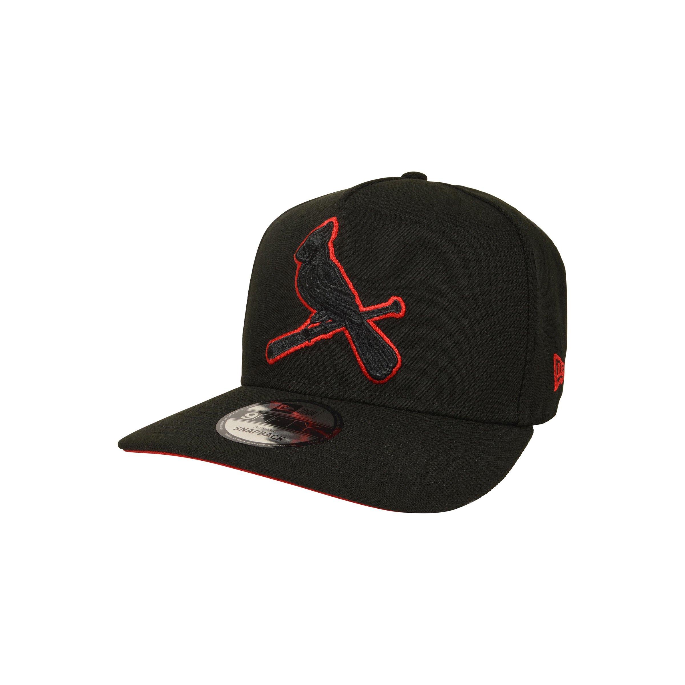 New Era St. Louis Cardinals 9FIFTY A-Frame Outline Snapback Hat - Black/Red - BLACK/RED