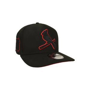 New Era St. Louis Cardinals 9FIFTY A-Frame Outline Snapback Hat - Black/Red - BLACK/RED