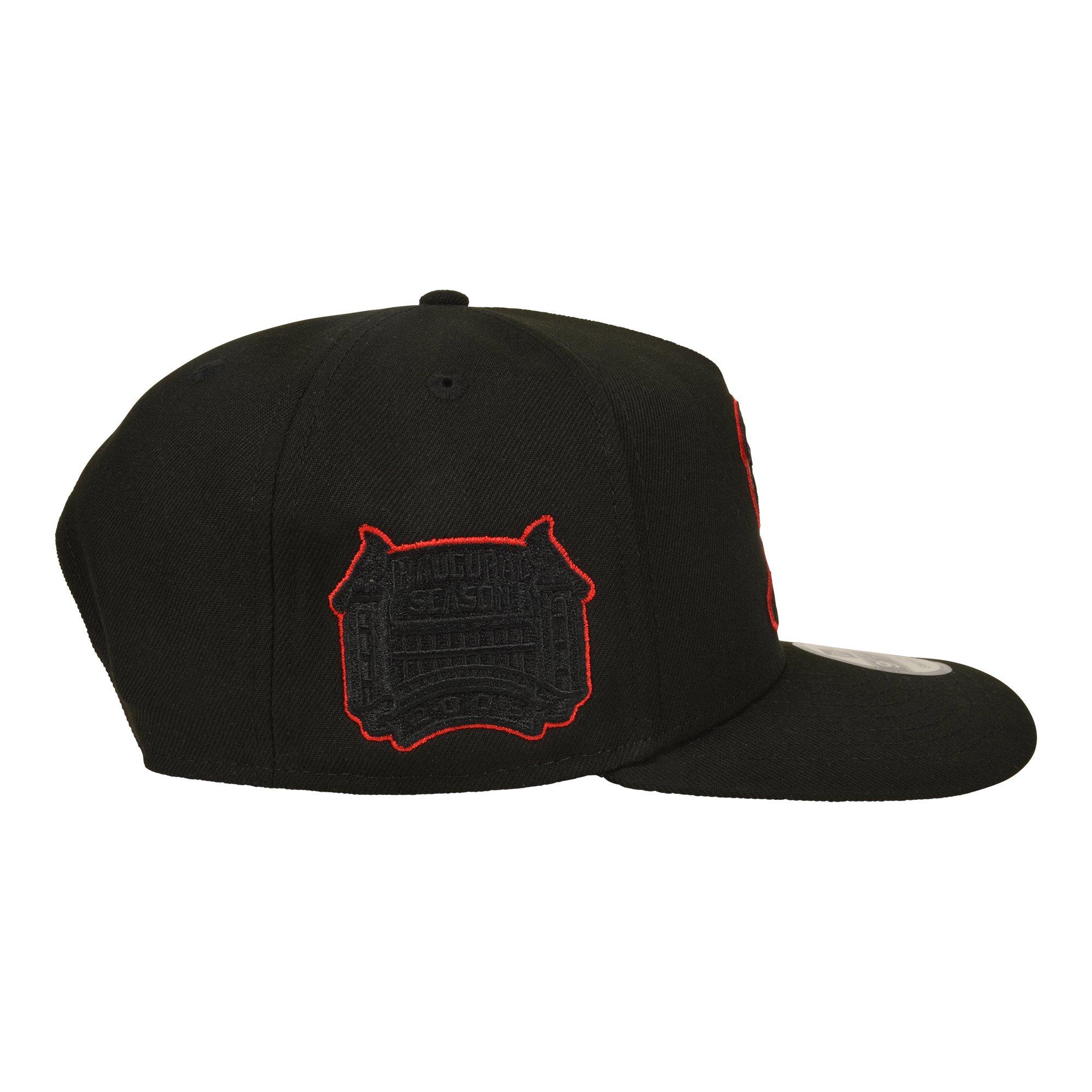 New Era St. Louis Cardinals 9FIFTY A-Frame Outline Snapback Hat - Black/Red - BLACK/RED
