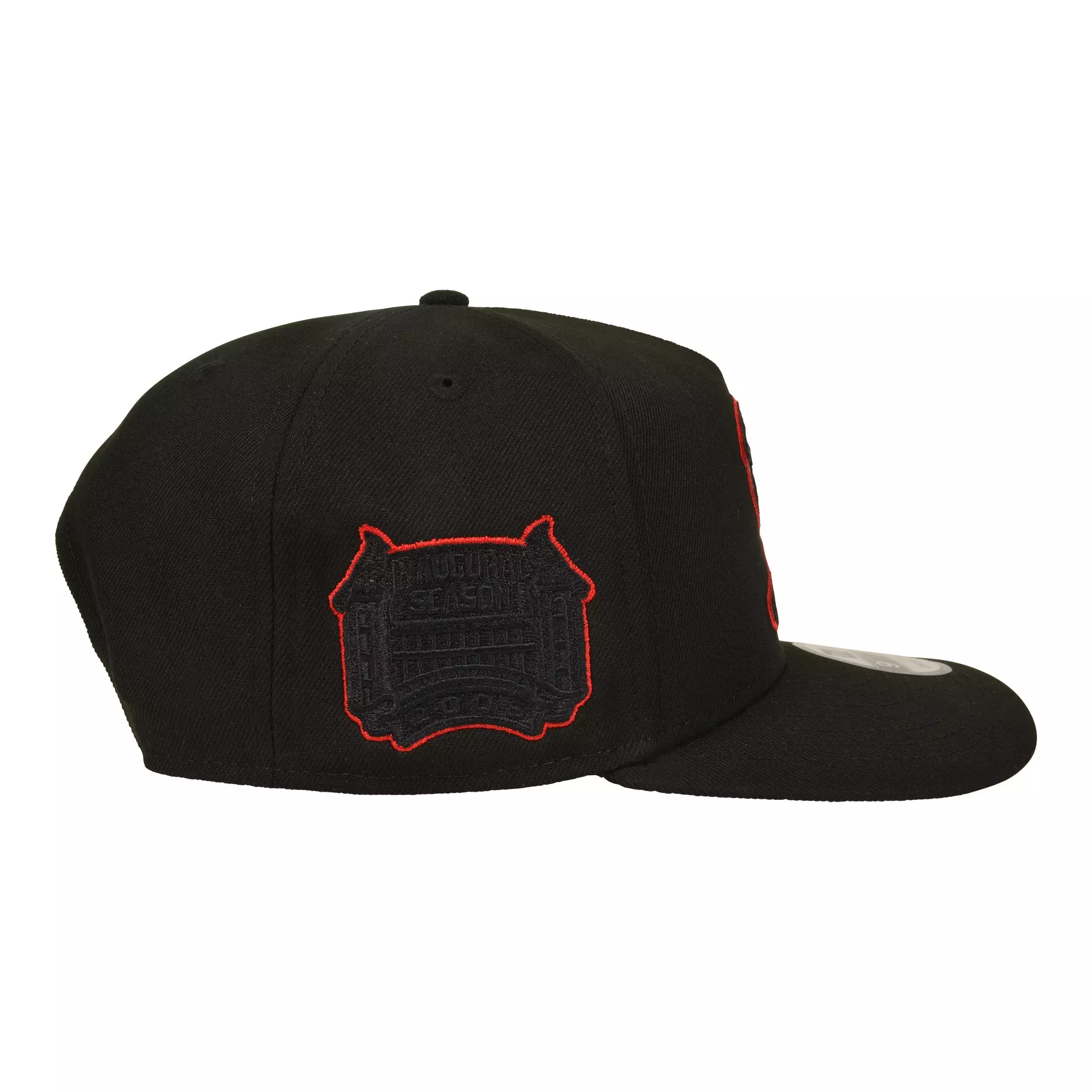 New Era St. Louis Cardinals 9FIFTY A-Frame Outline Snapback Hat - Black/Red - BLACK/RED