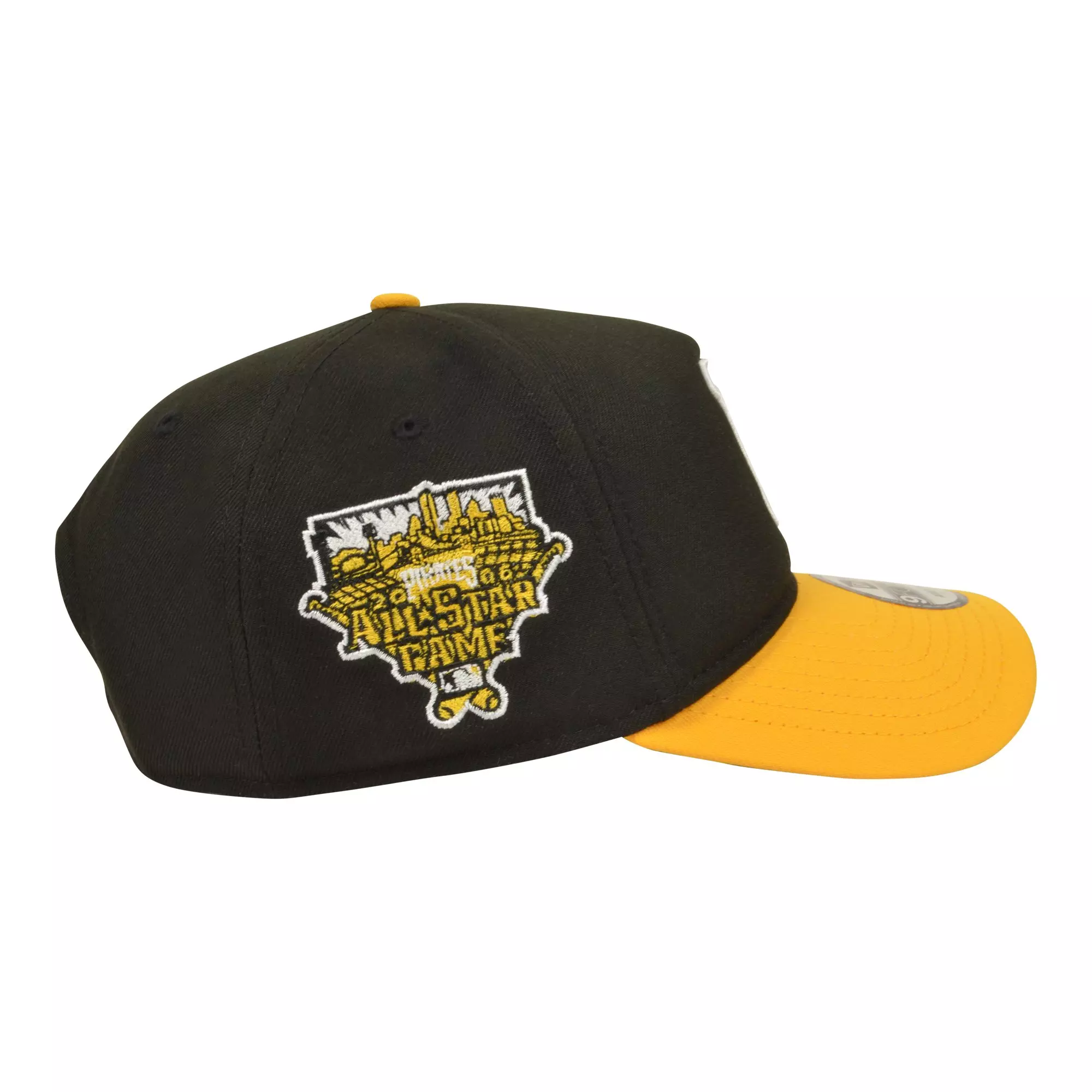 New Era Pittsburgh Pirates 9FORTY A-Frame Plaid Snapback Hat - Black/Yellow - BLACK/YELLOW