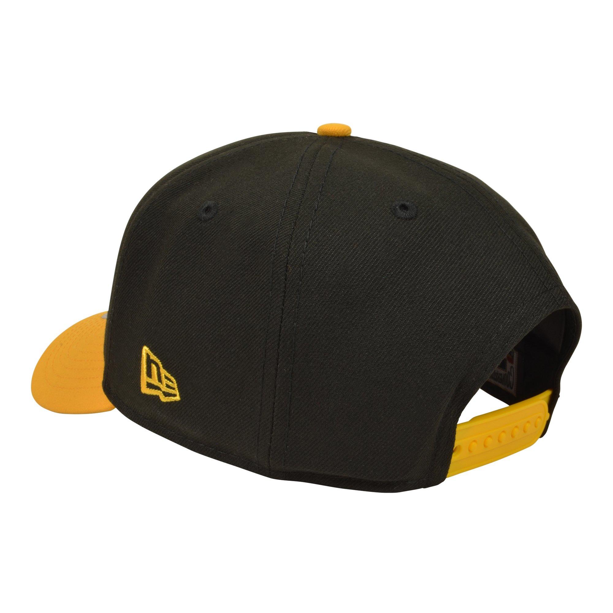 New Era Pittsburgh Pirates 9FORTY A-Frame Plaid Snapback Hat - Black/Yellow - BLACK/YELLOW