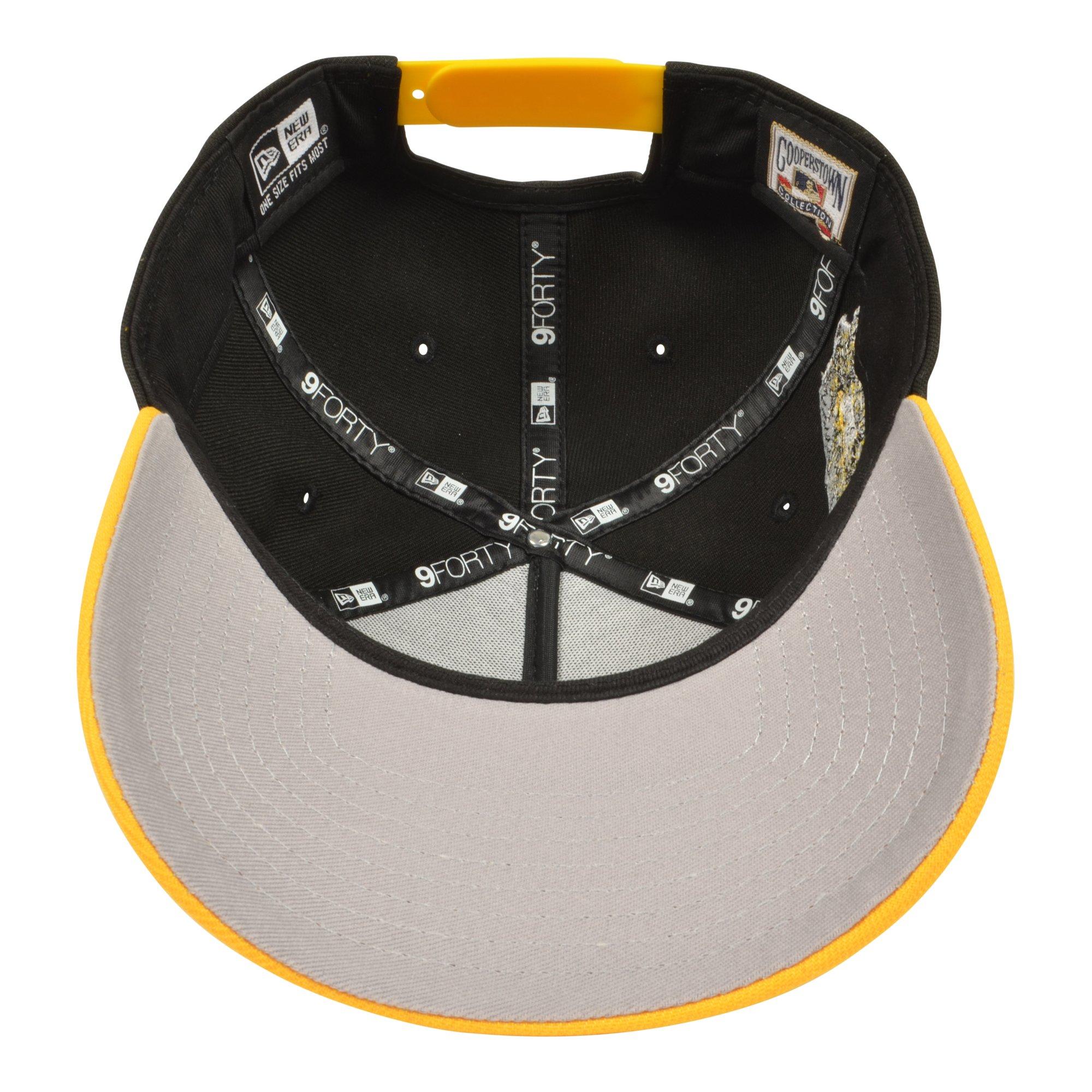 New Era Pittsburgh Pirates 9FORTY A-Frame Plaid Snapback Hat - Black/Yellow - BLACK/YELLOW