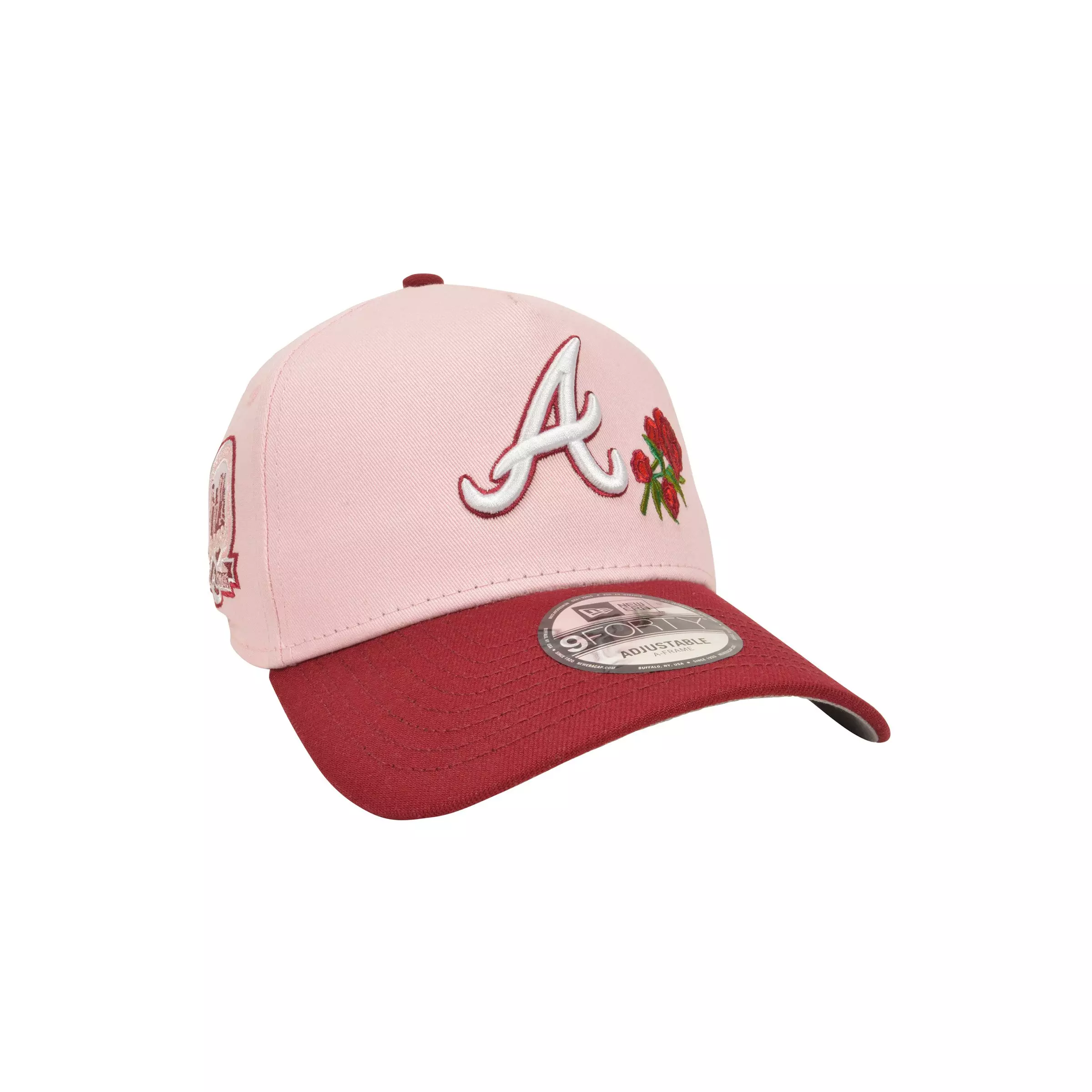 New Era Atlanta Braves 9FORTY A-Frame Snapback Hat - Pink - PINK