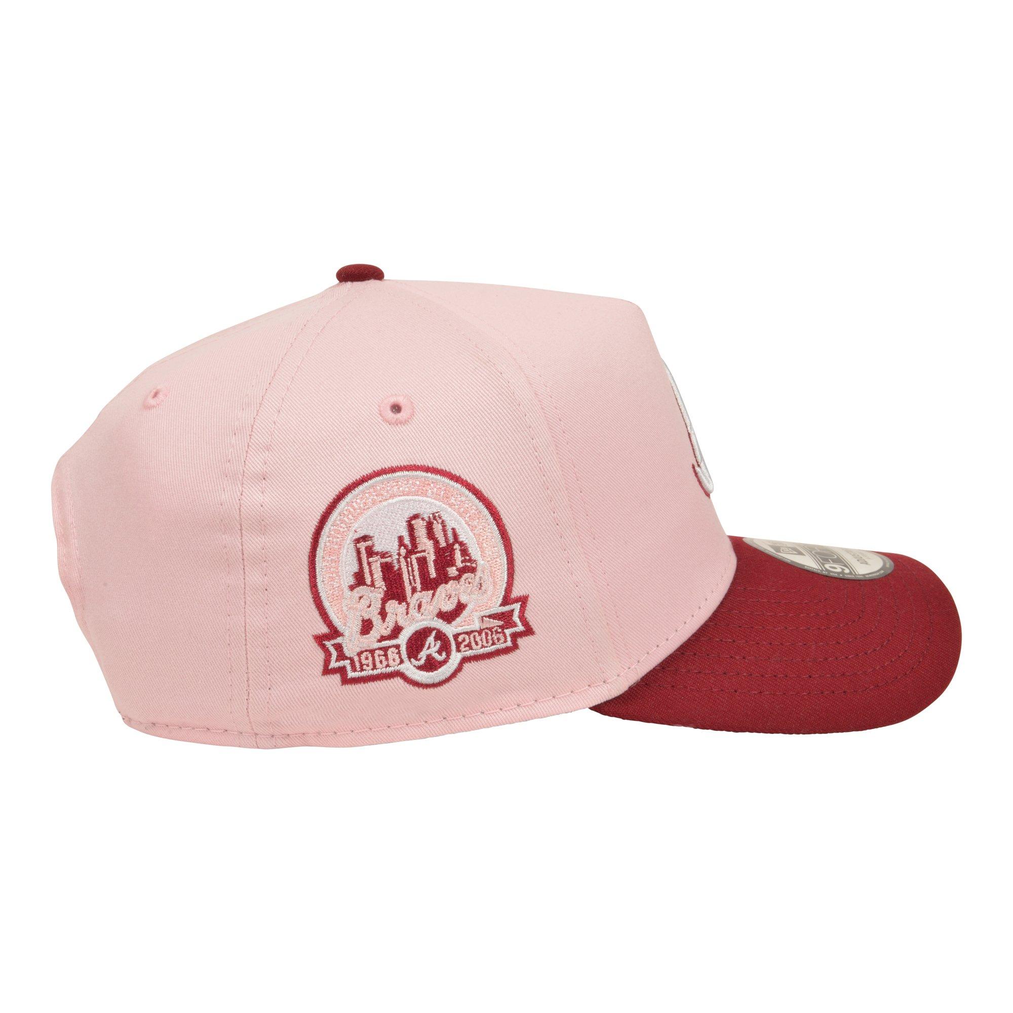 New Era Atlanta Braves 9FORTY A-Frame Snapback Hat - Pink - PINK