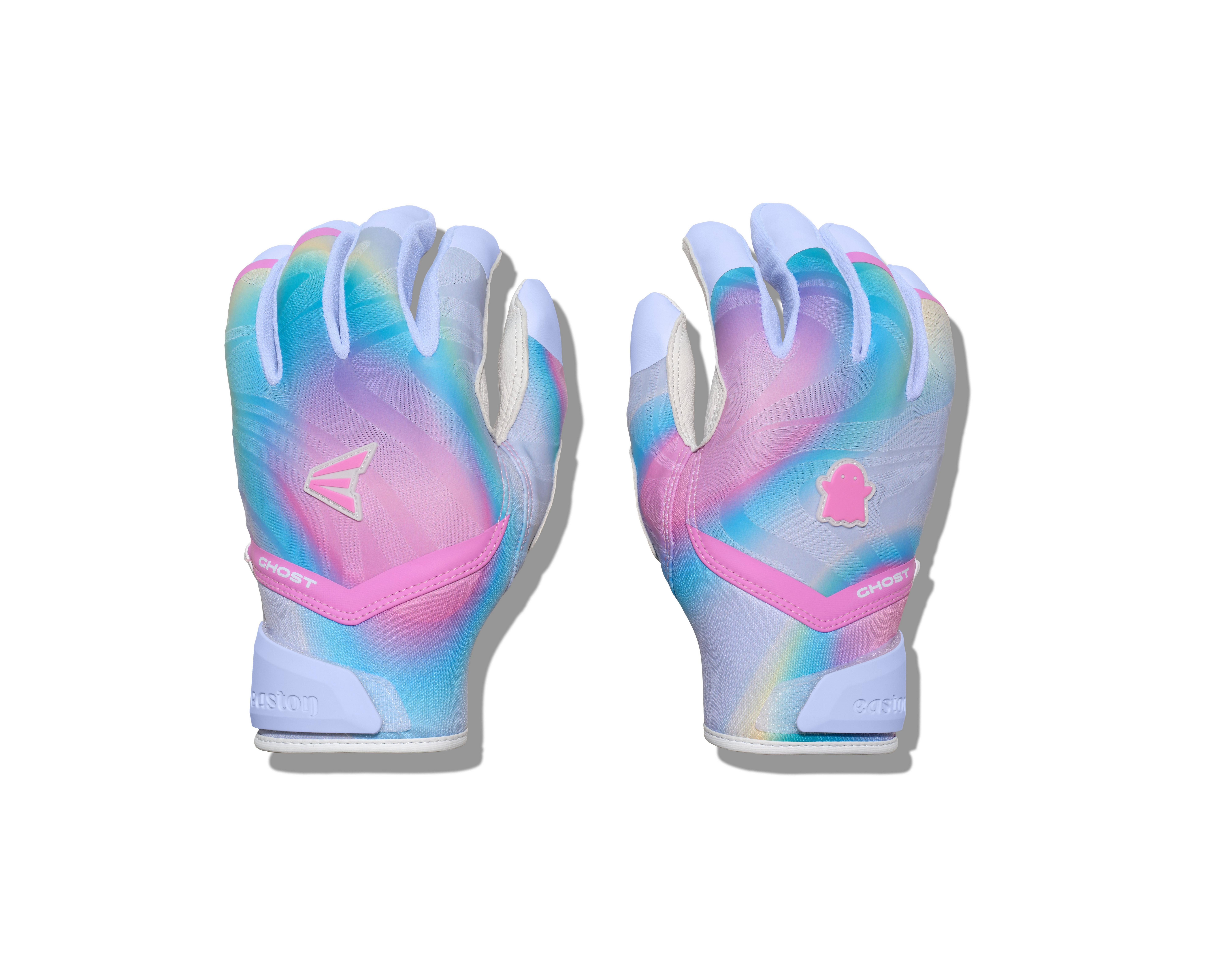 Easton Women's Ghost Ethos Batting Gloves - WHITE/PINK/BLUE