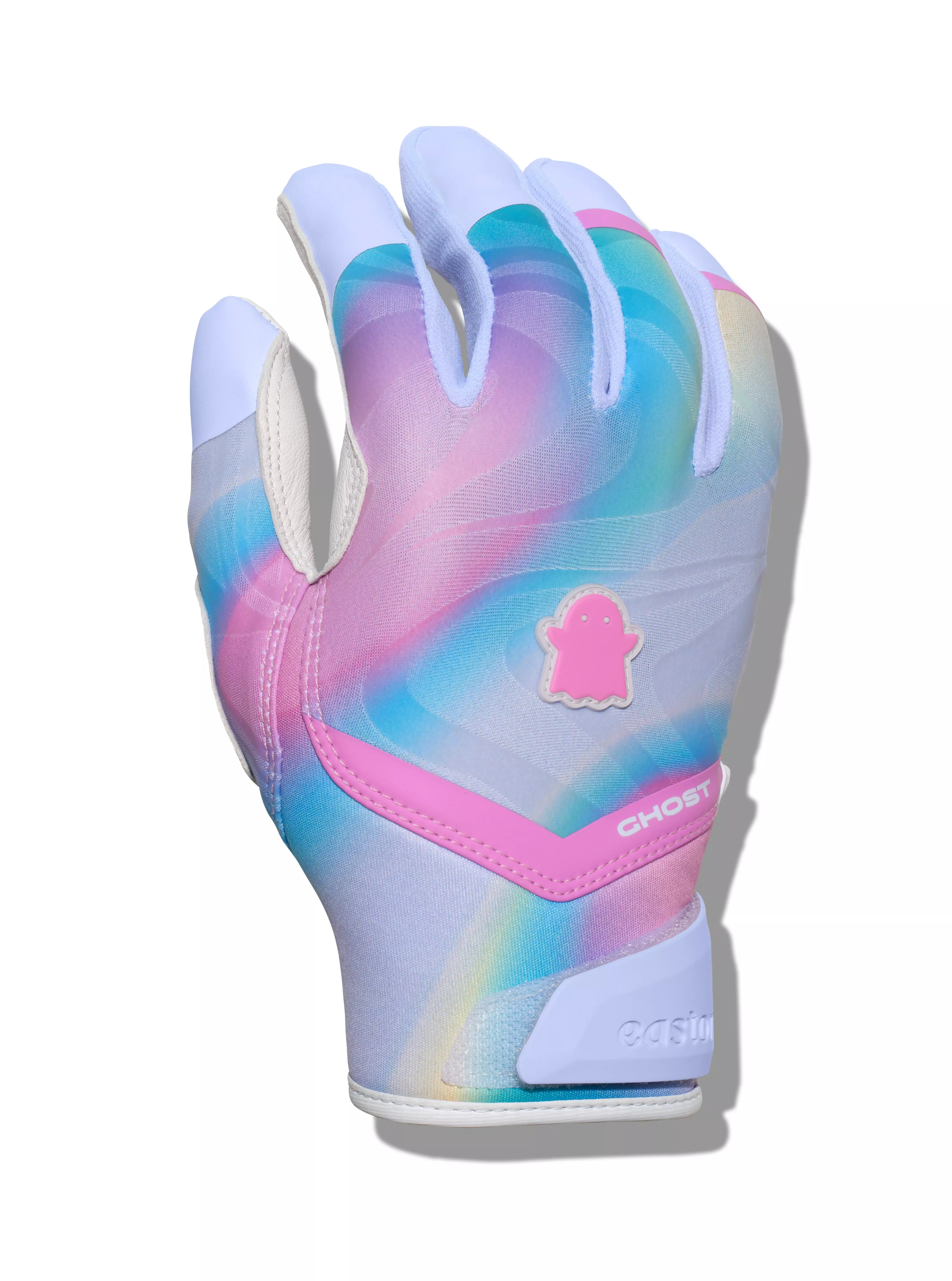 Easton Women's Ghost Ethos Batting Gloves - WHITE/PINK/BLUE