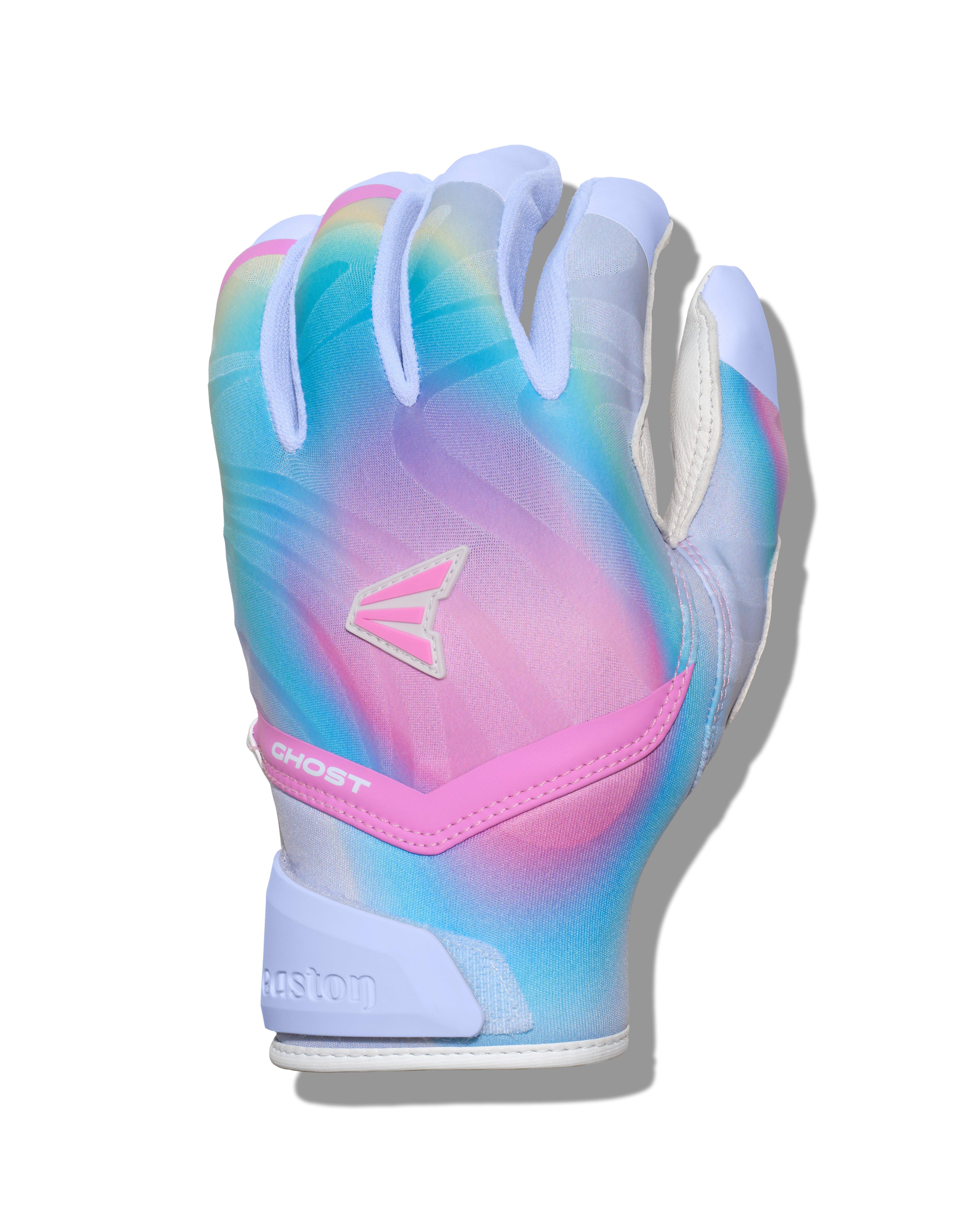 Easton Women's Ghost Ethos Batting Gloves - WHITE/PINK/BLUE