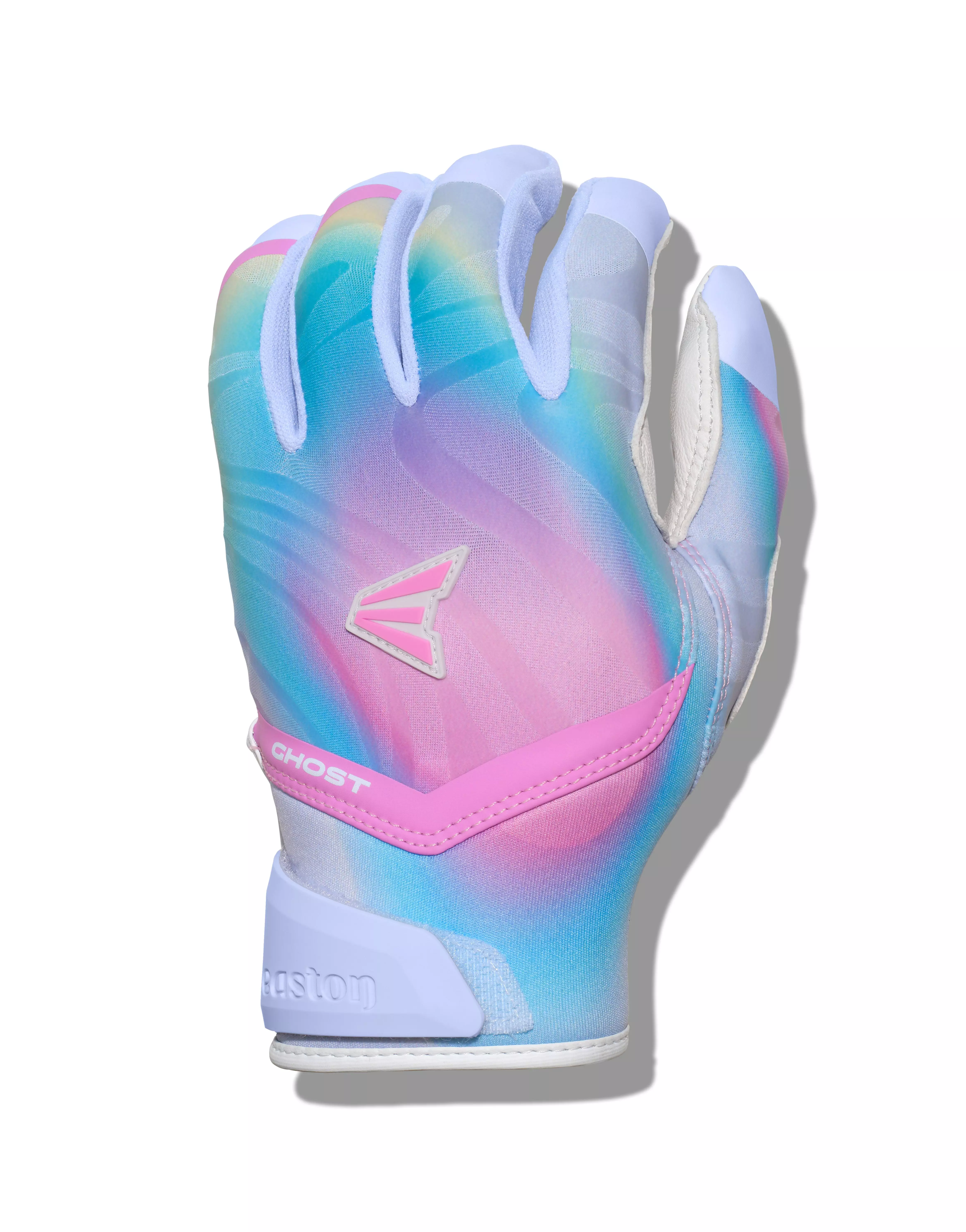 Easton Women's Ghost Ethos Batting Gloves - WHITE/PINK/BLUE