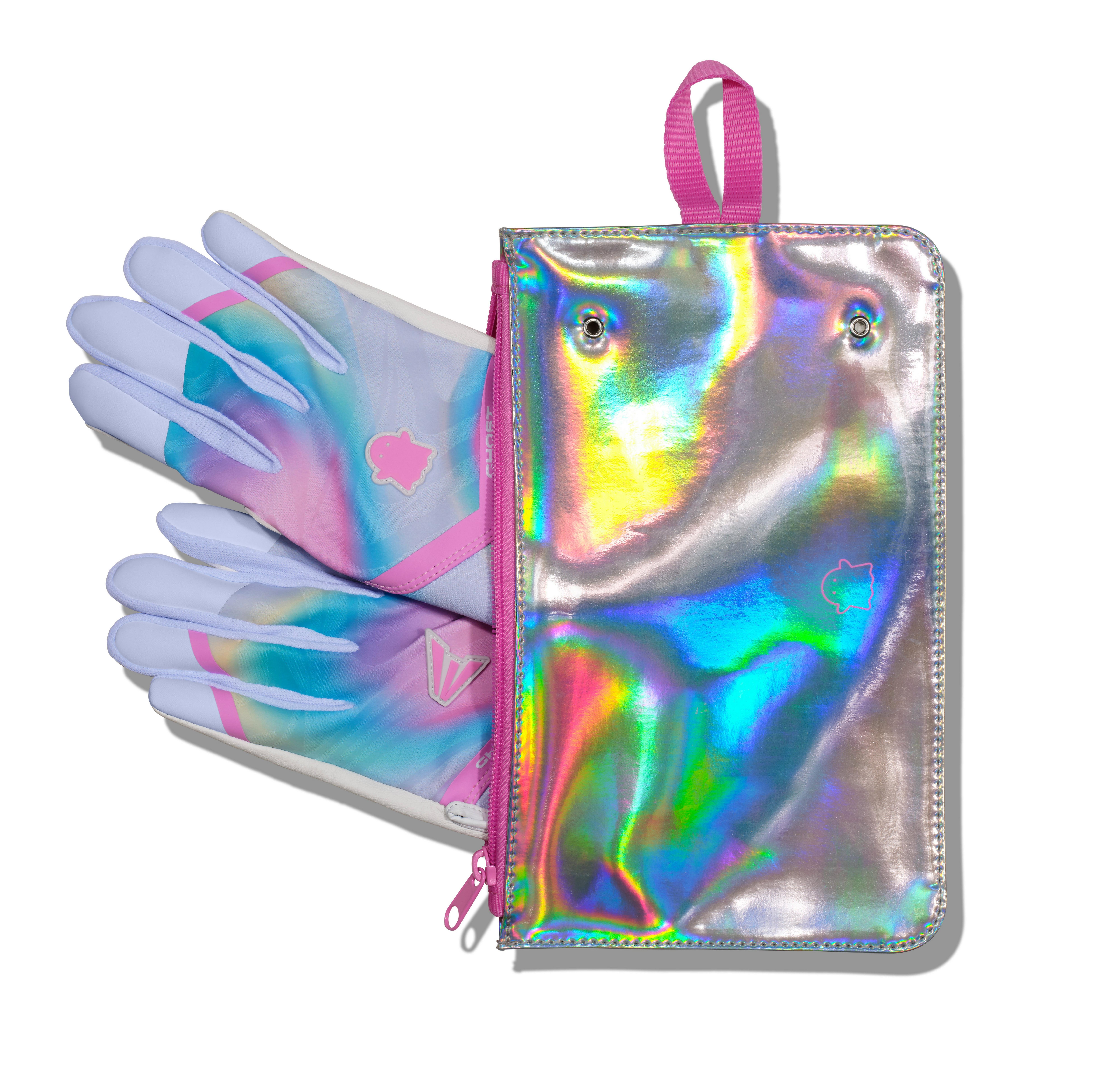 Easton Women's Ghost Ethos Batting Gloves - WHITE/PINK/BLUE