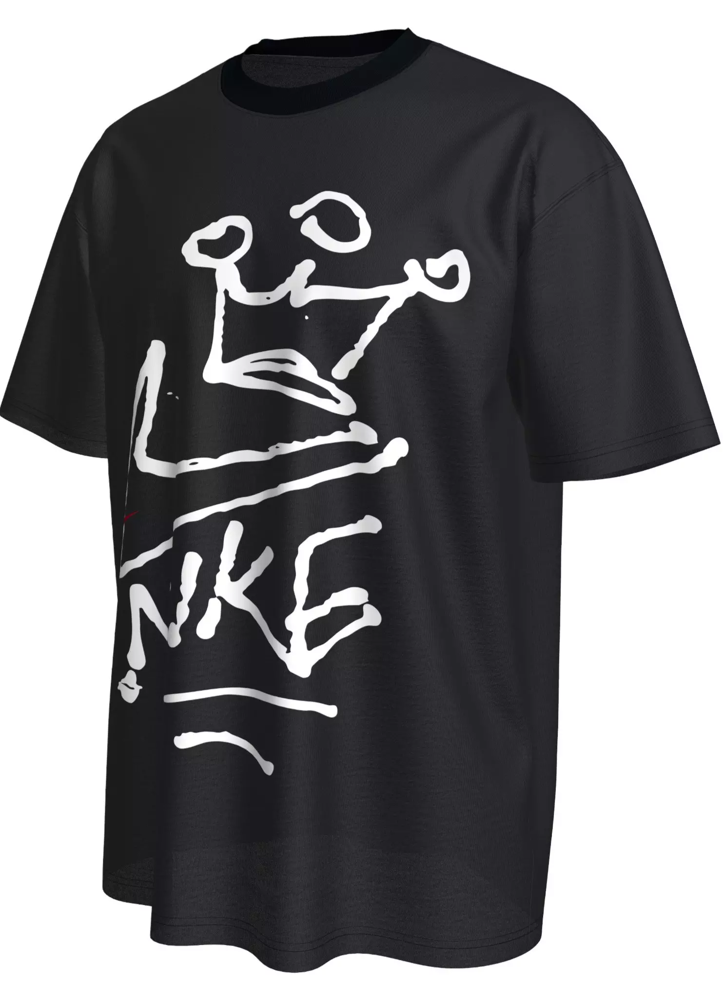 M NK DRAWING CROWN SWOOSH TEE - BLACK - BLACK