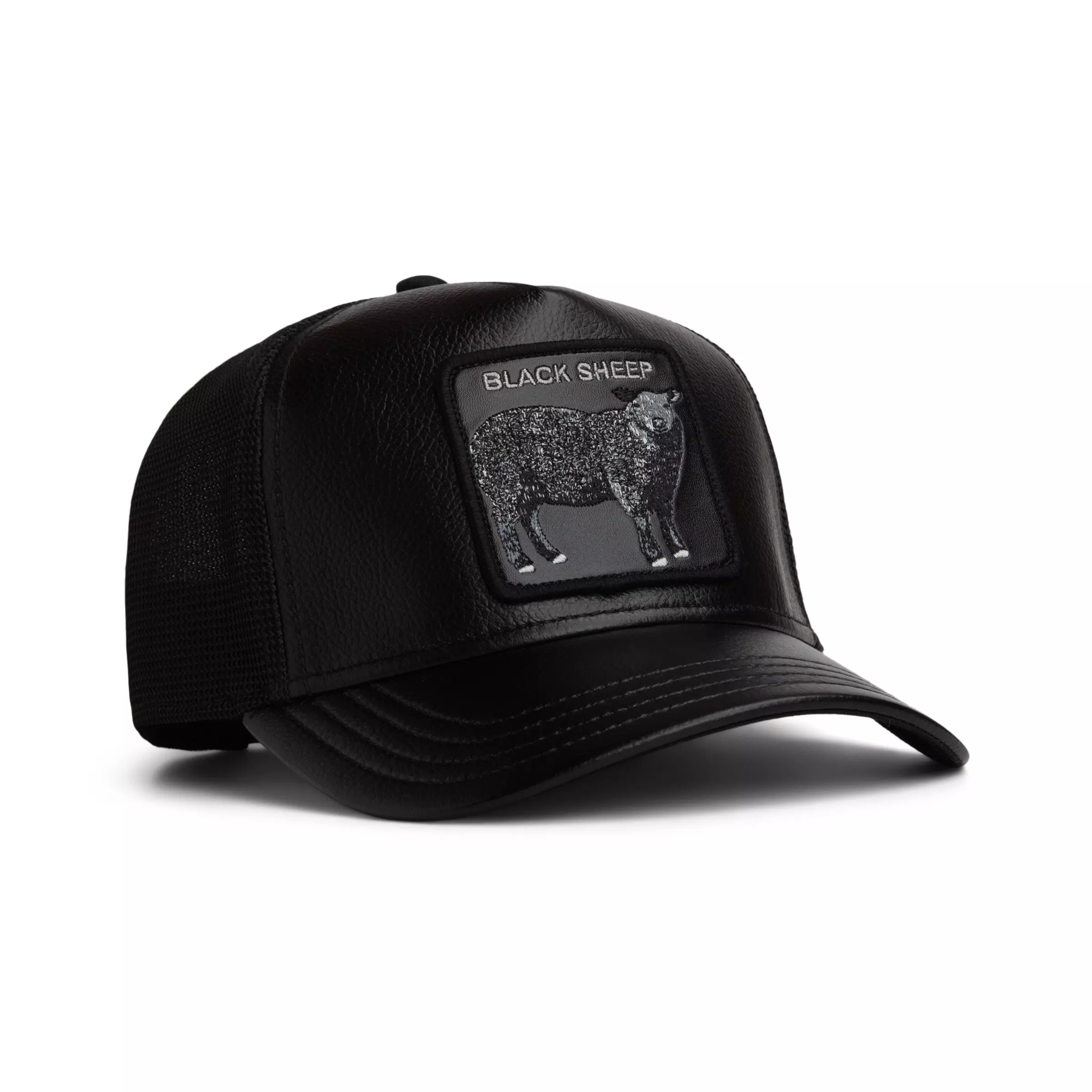 Goorin Bros Faux Leather Sheep Trucker Hat - Black - BLACK