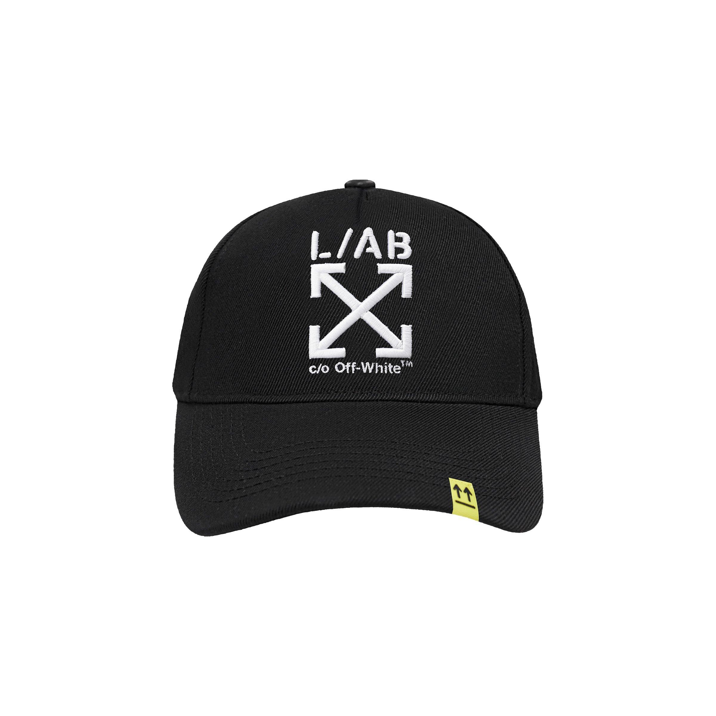 L/AB c/o Off-White Pinch Front Snapback Hat - Black - BLACK