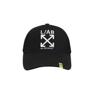 L/AB c/o Off-White Pinch Front Snapback Hat - Black - BLACK