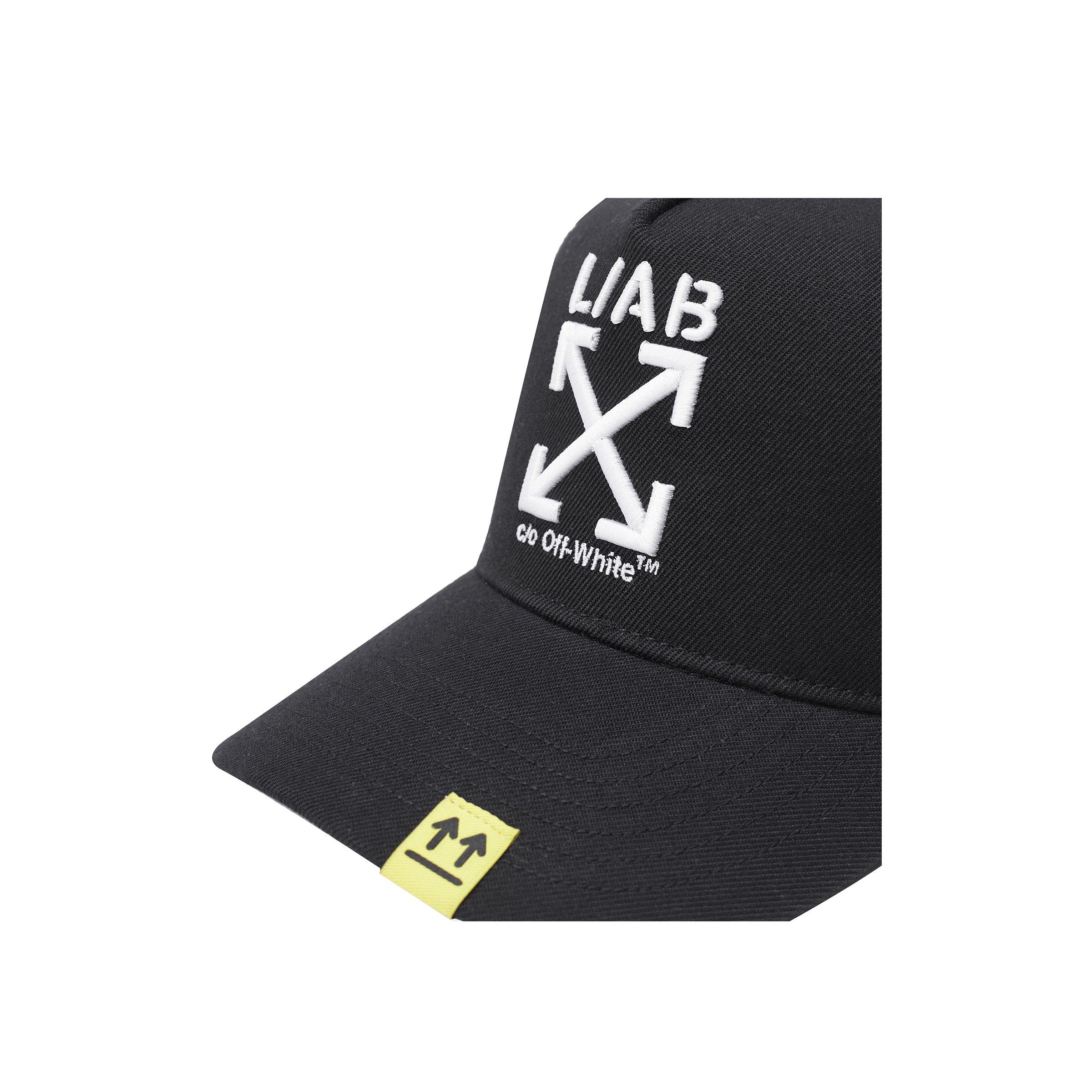 L/AB c/o Off-White Pinch Front Snapback Hat - Black - BLACK