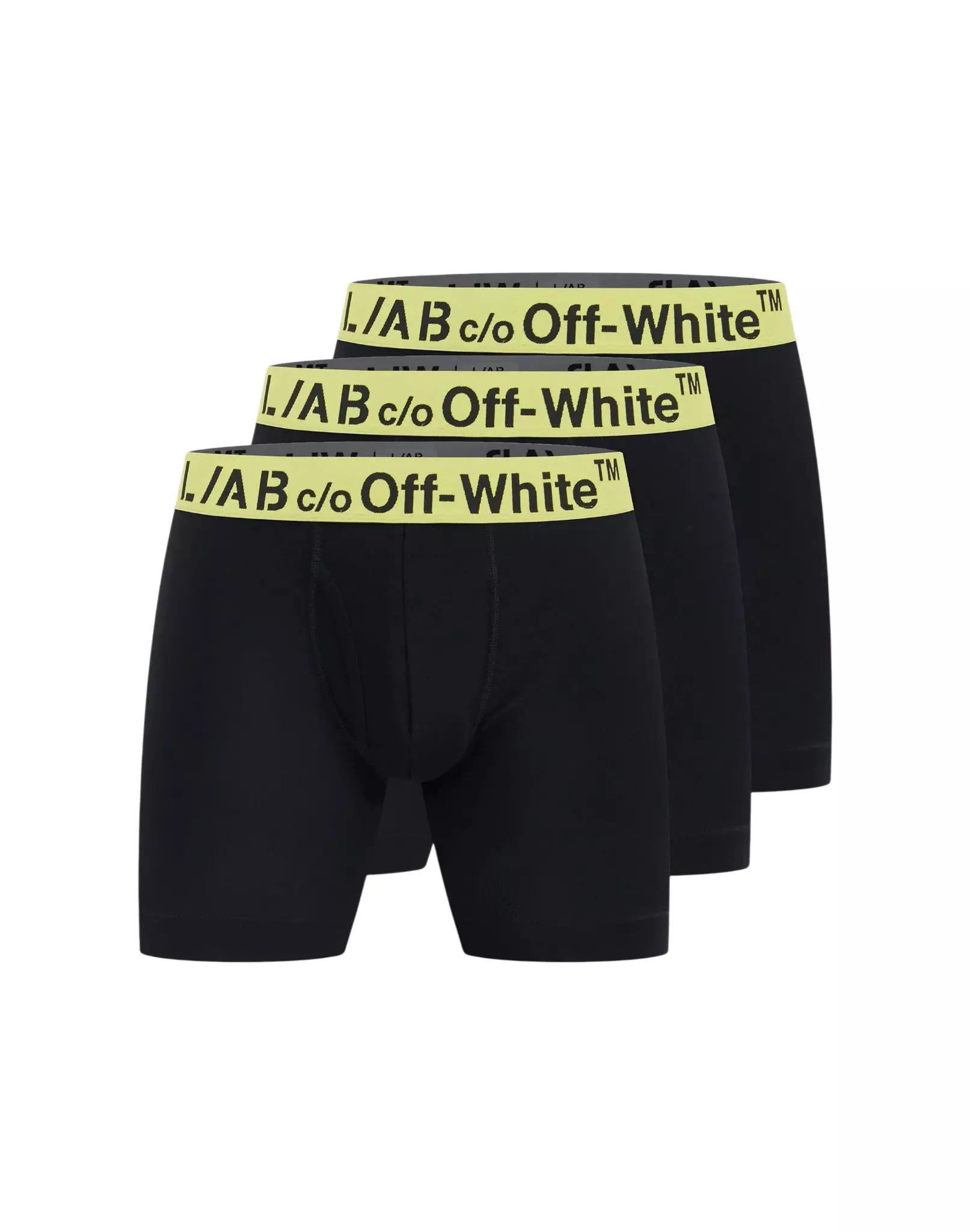 L/AB c/o Off-White Men's Boxer Briefs (3-Pack) - Black/Yellow - YELLOW/BLACK