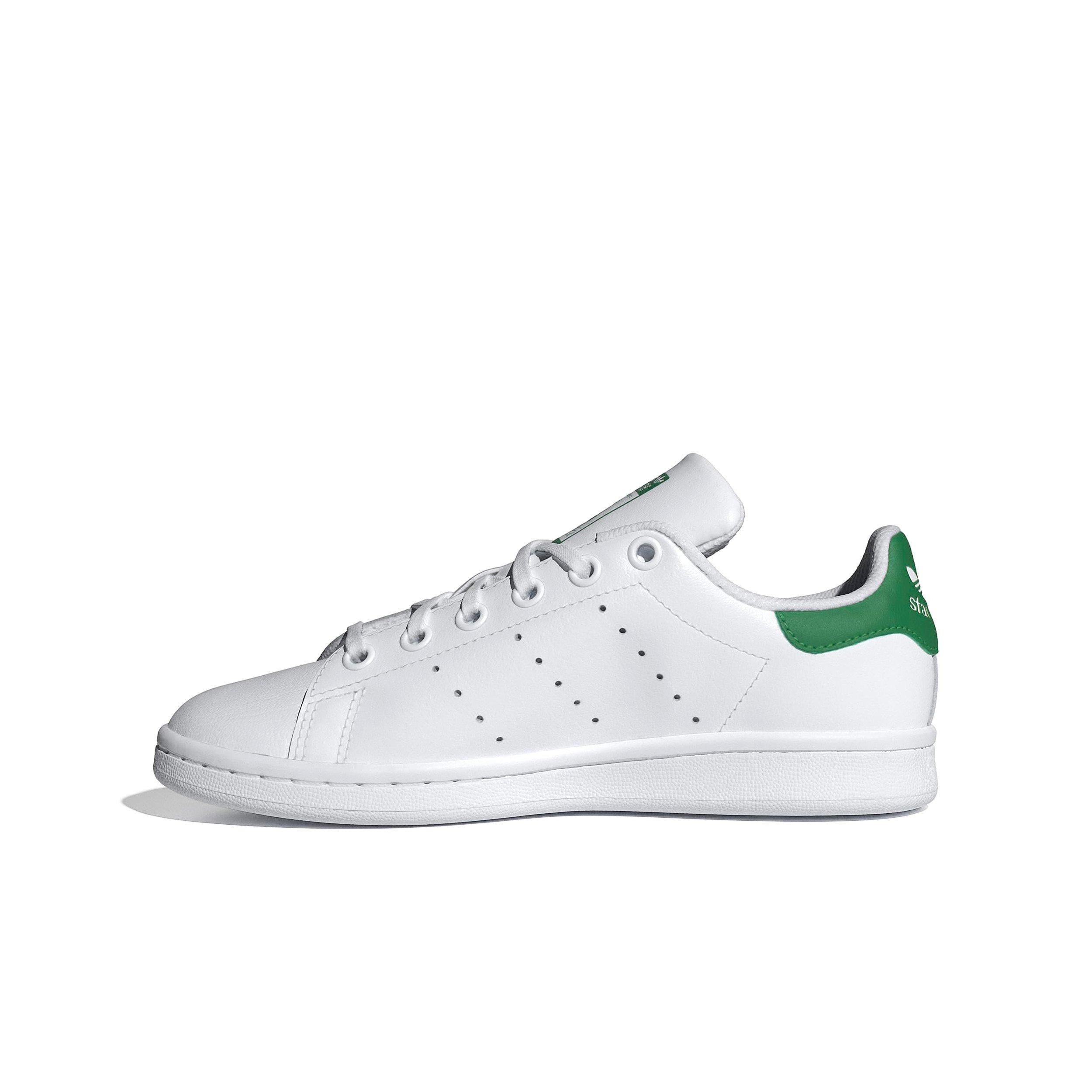adidas Originals Stan Smith OG "White/Green" Grade School Boys' Shoe - WHITE