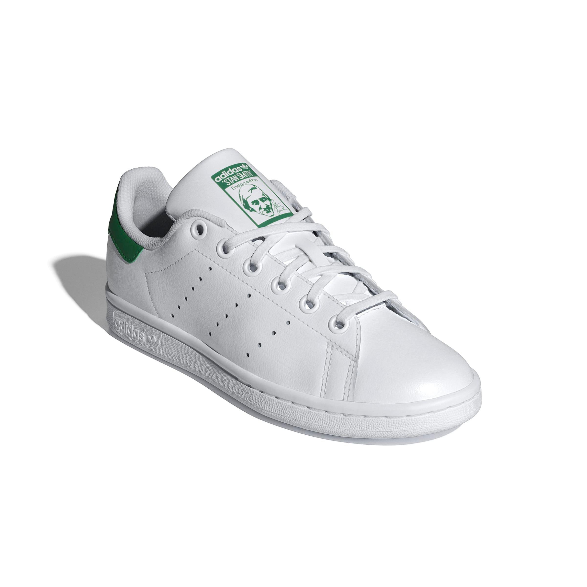 adidas Originals Stan Smith OG "White/Green" Grade School Boys' Shoe - WHITE