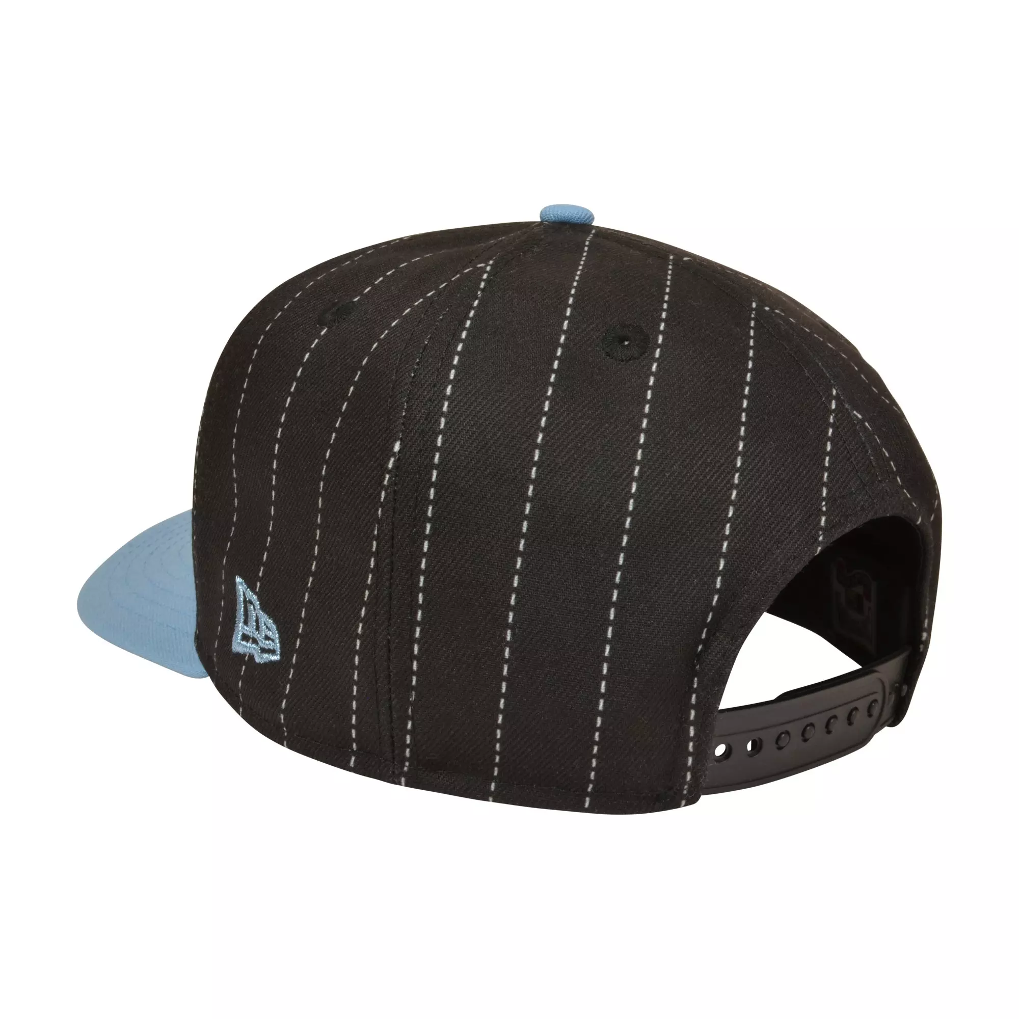 New Era Philadelphia Phillies 9FIFTY A-Frame Pinstripe Snapback Hat - Black/Light Blue - BLACK/LT BLUE