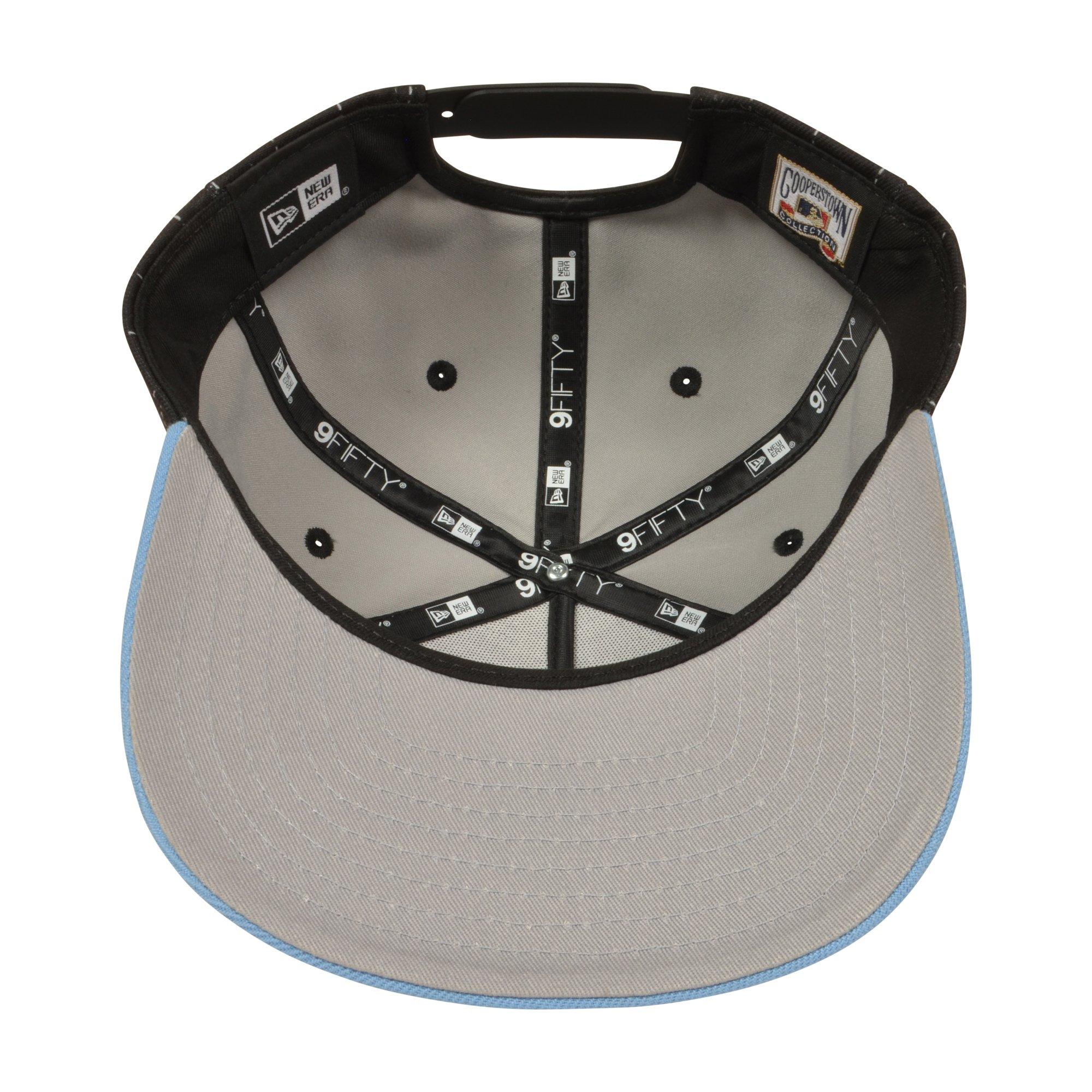 New Era Philadelphia Phillies 9FIFTY A-Frame Pinstripe Snapback Hat - Black/Light Blue - BLACK/LT BLUE