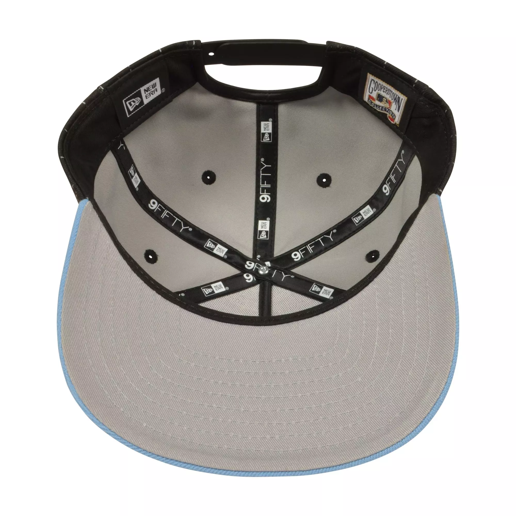 New Era Philadelphia Phillies 9FIFTY A-Frame Pinstripe Snapback Hat - Black/Light Blue - BLACK/LT BLUE