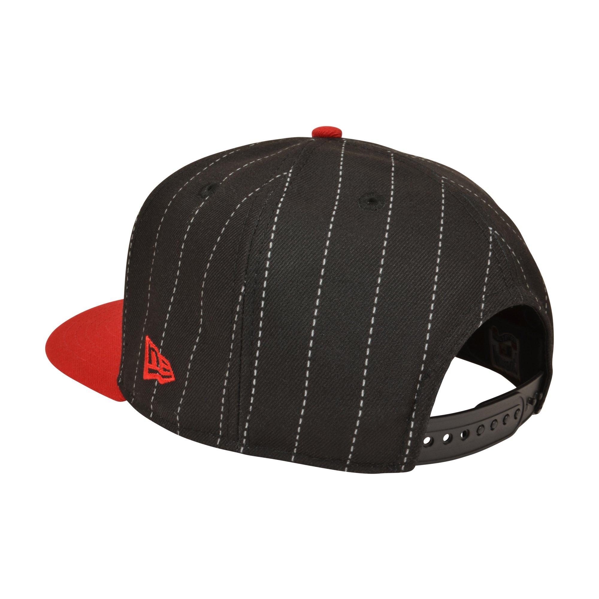 New Era Montreal Expos 9FIFTY A-Frame Pinstripe Snapback Hat - Black/Red - BLACK/RED