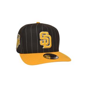 New Era San Diego Padres 9FIFTY A-Frame Pinstripe Snapback Hat - Black/Yellow - BLACK/YELLOW