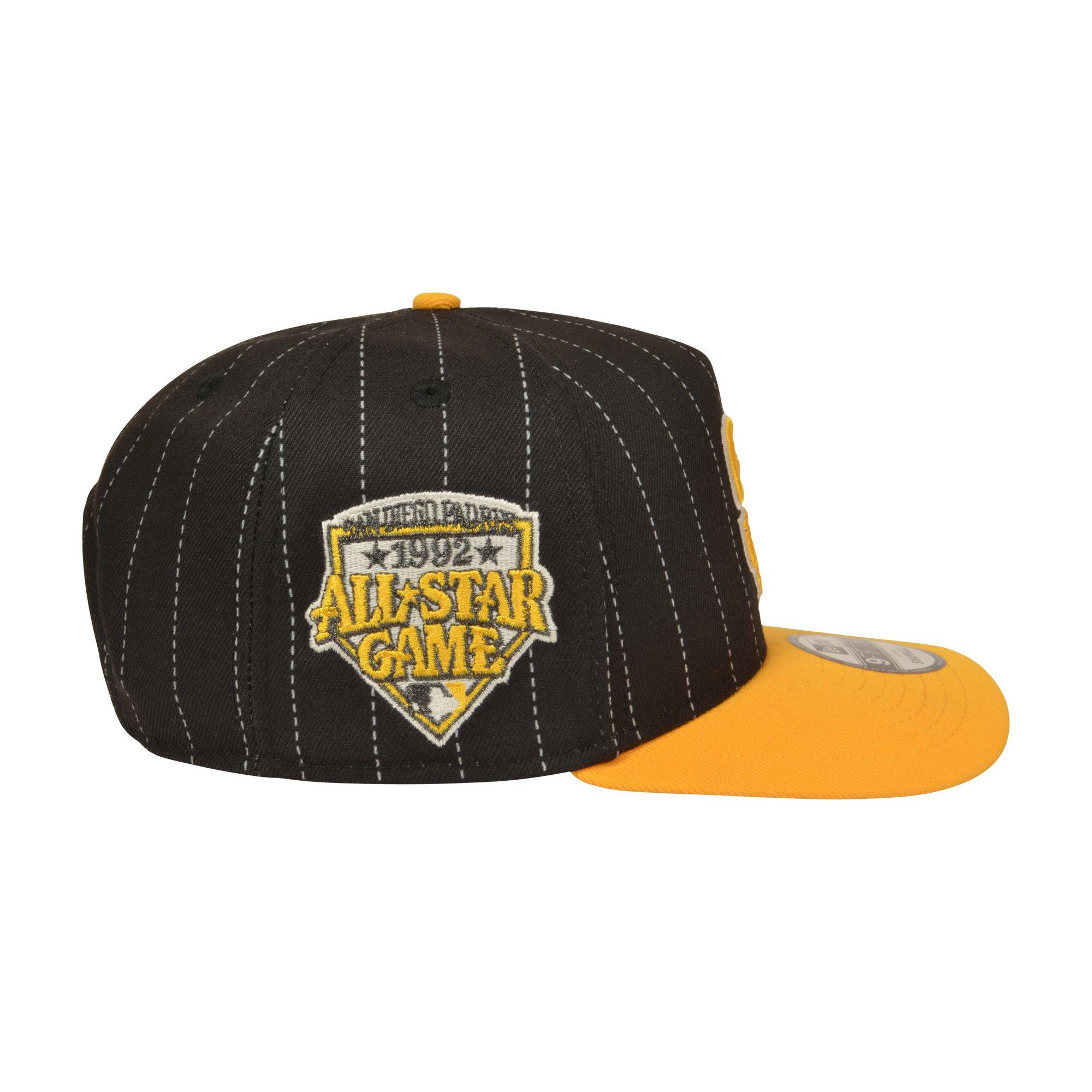 New Era San Diego Padres 9FIFTY A-Frame Pinstripe Snapback Hat - Black/Yellow - BLACK/YELLOW