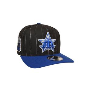 New Era Seattle Mariners 9FIFTY A-Frame Pinstripe Snapback Hat - Black/Royal - BLACK/ROYAL